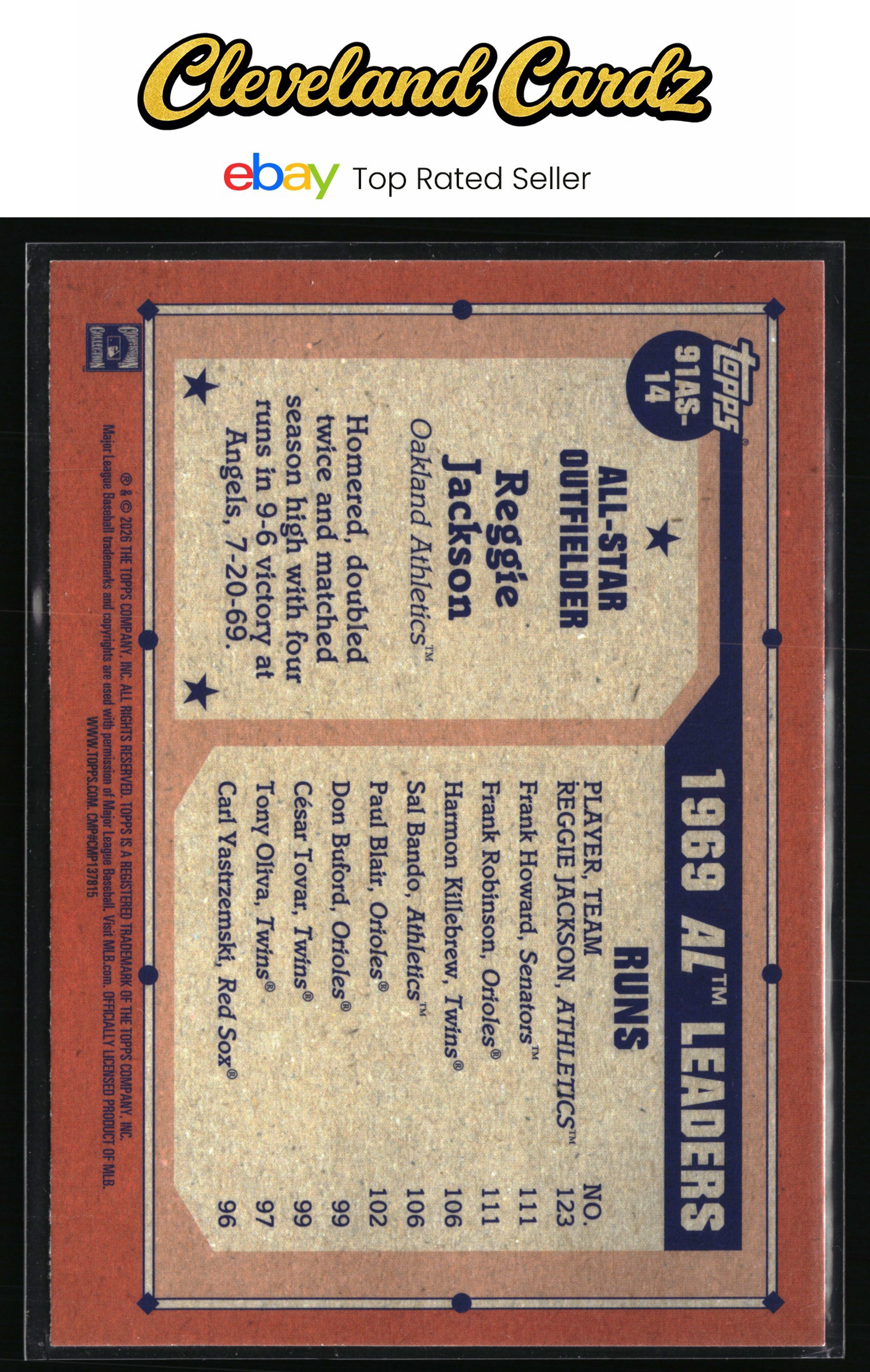 2026 Topps #91AS-14 Reggie Jackson 1991 35th Anniversary All-Stars