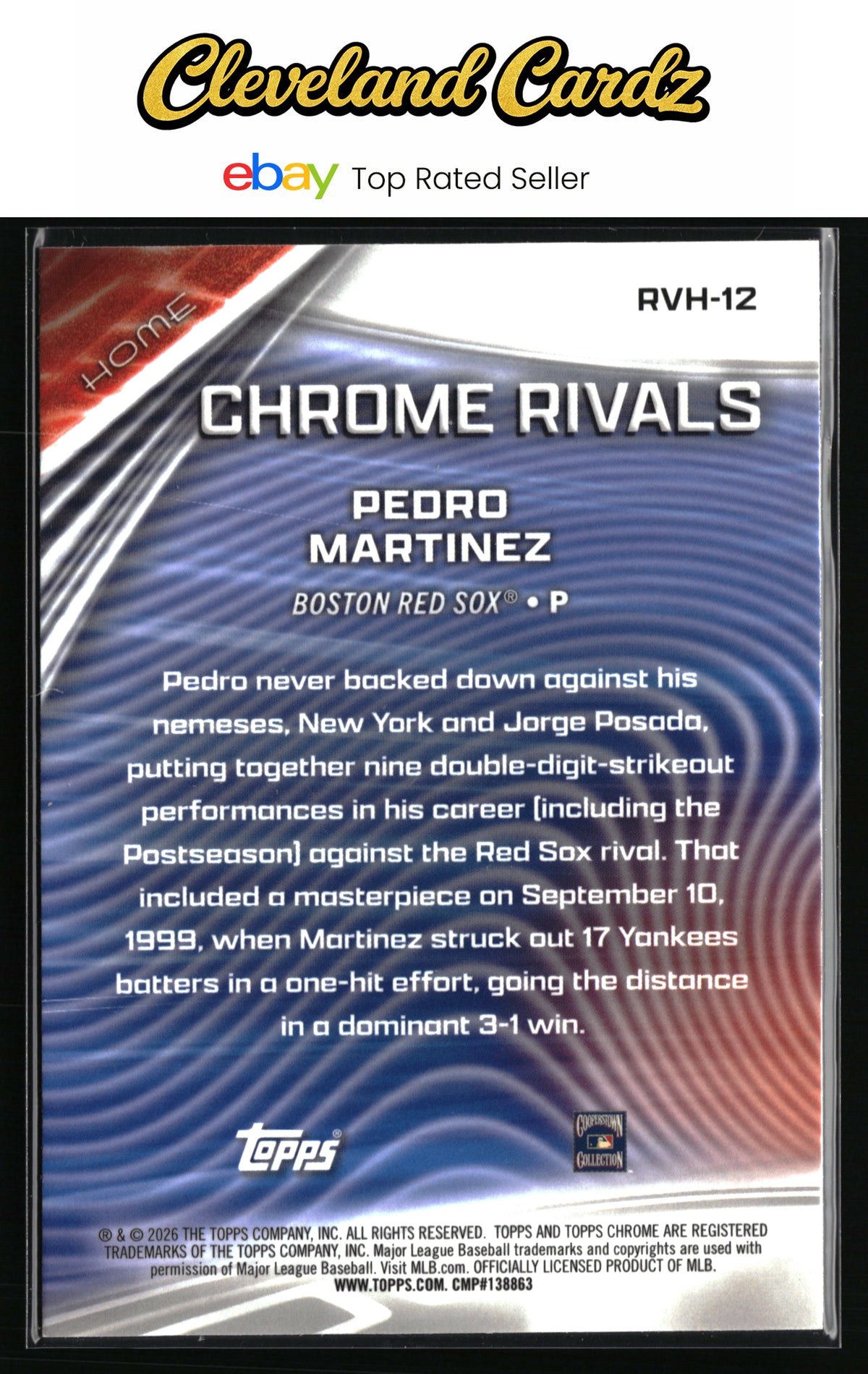 2026 Topps Chrome #RVH-12 Pedro Martinez Chrome Rivals Home