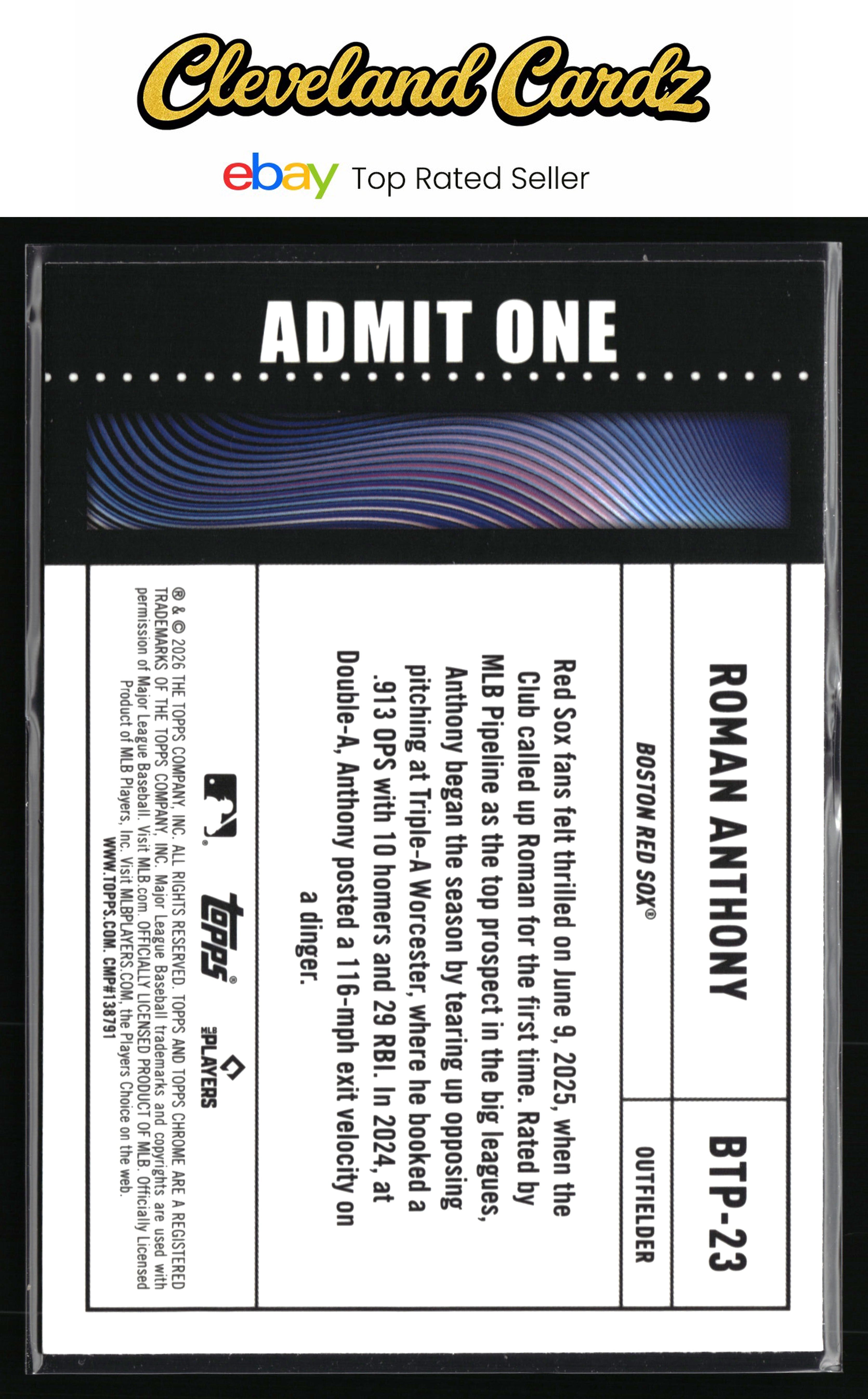 2026 Topps Chrome #BTP-23 Roman Anthony Big Ticket Players