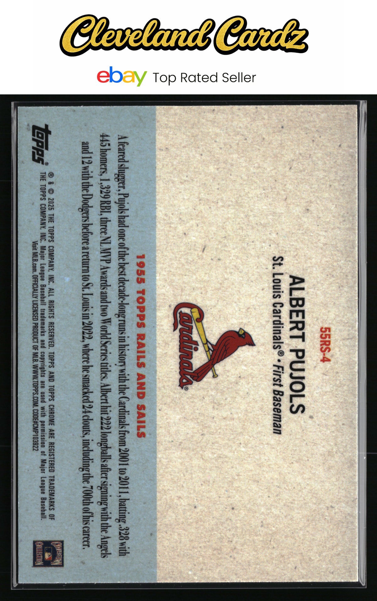 2025 Topps Chrome Platinum #55RS-4 Albert Pujols 1955 Topps Rails and Sails