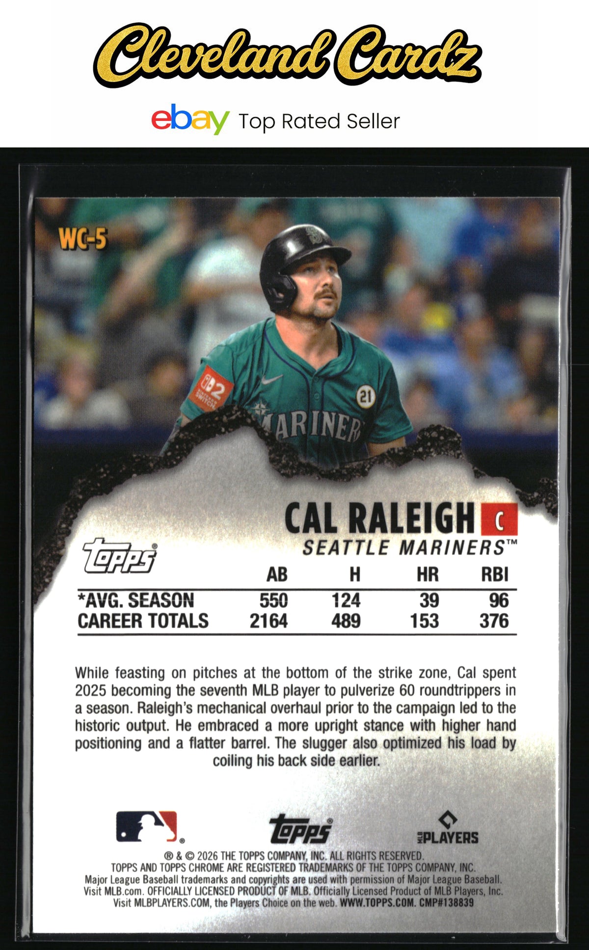 2026 Topps Chrome #WC-5 Cal Raleigh Wrecking Crew