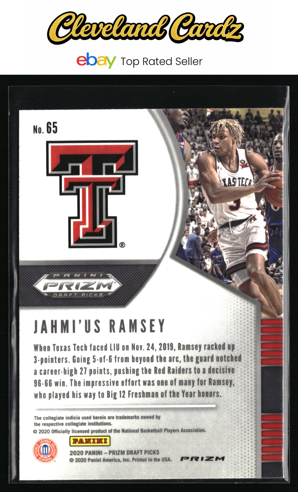2020 Panini Prizm Draft Picks Collegiate #65 Jahmi'us Ramsey Pink Ice