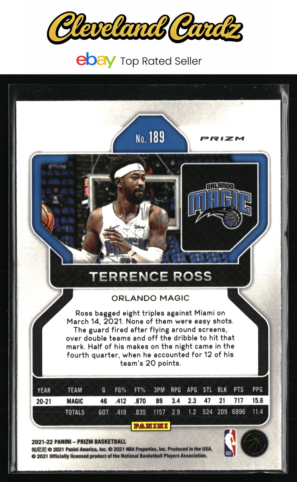 2021-22 Panini Prizm #189 Terrence Ross Pink Ice