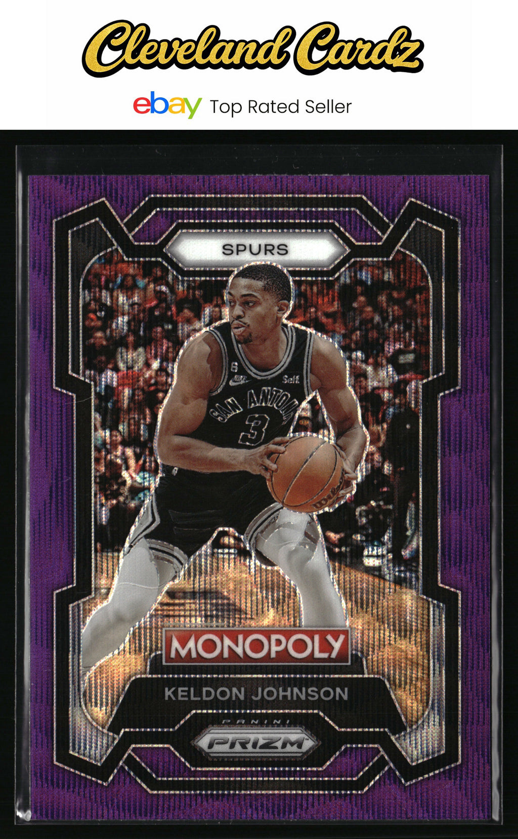 2023-24 Panini Prizm Monopoly #79 Keldon Johnson Purple