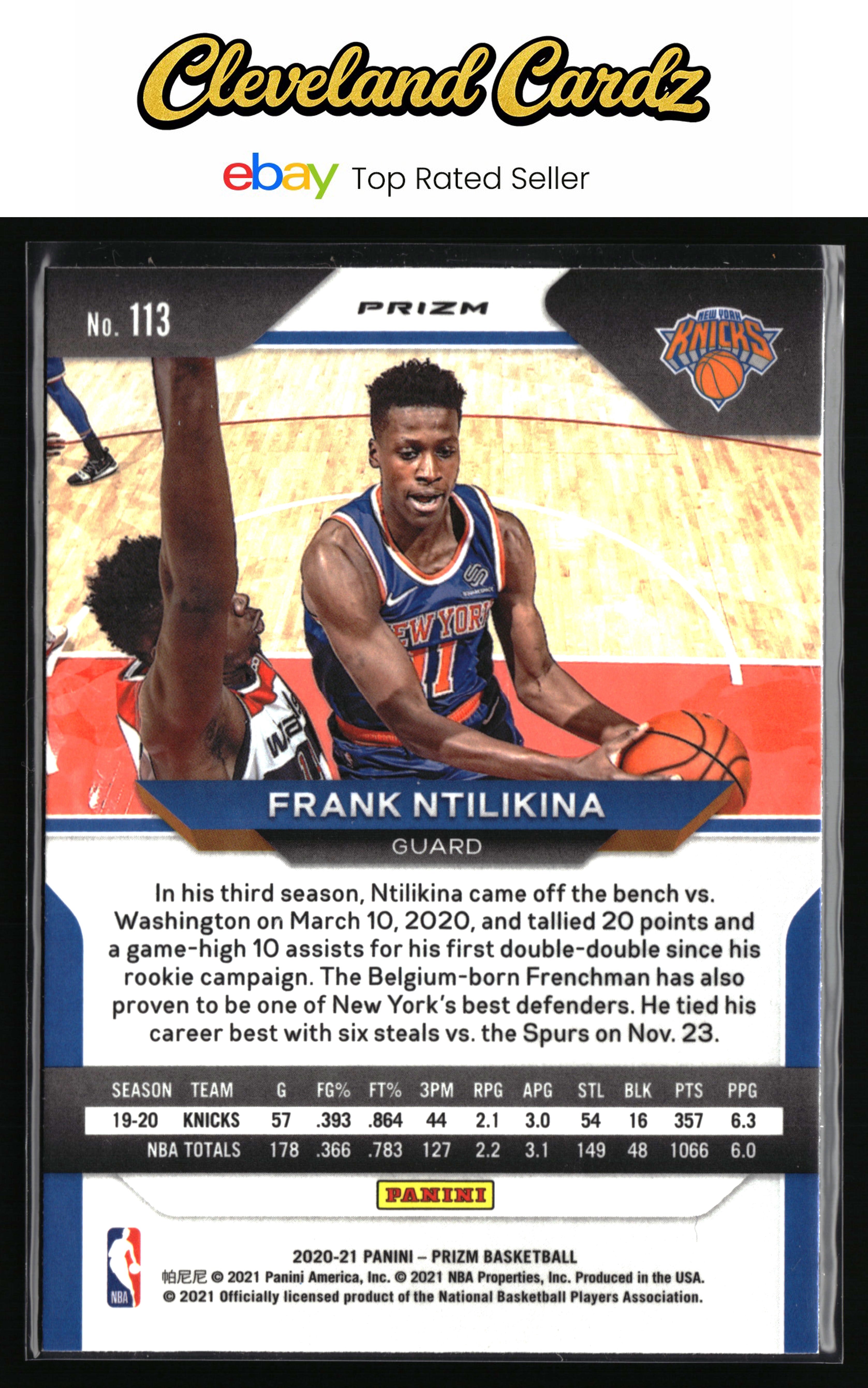 2020-21 Panini Prizm #113 Frank Ntilikina Silver Prizms