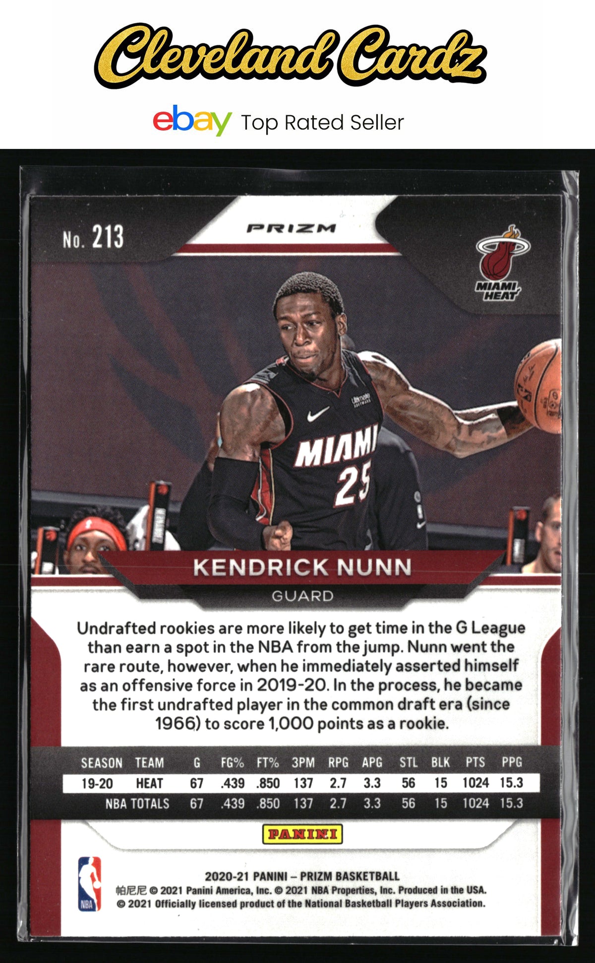 2020-21 Panini Prizm #213 Kendrick Nunn Red, White and Blue Prizms
