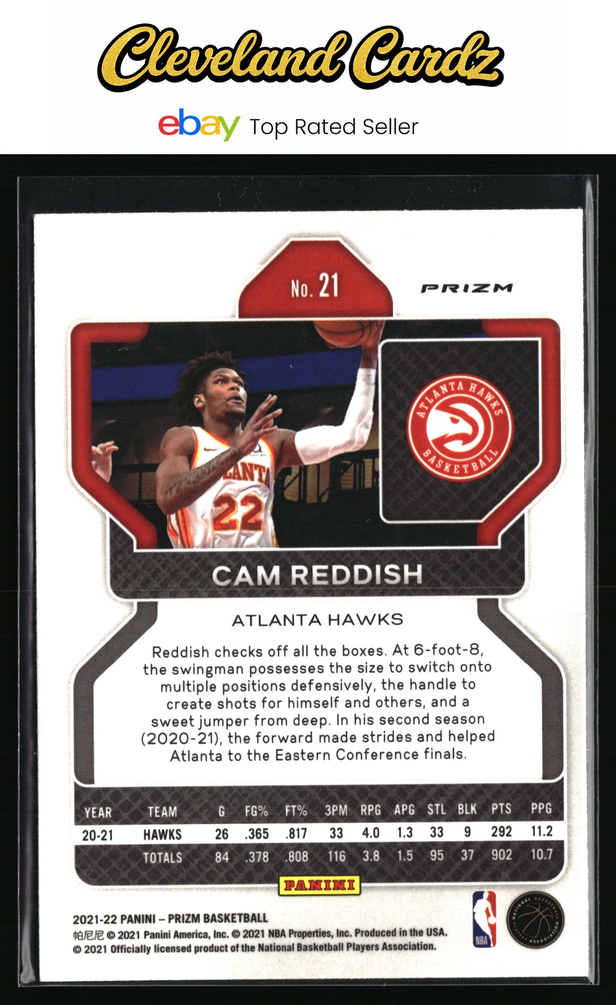 2021-22 Panini Prizm #21 Cam Reddish Hyper