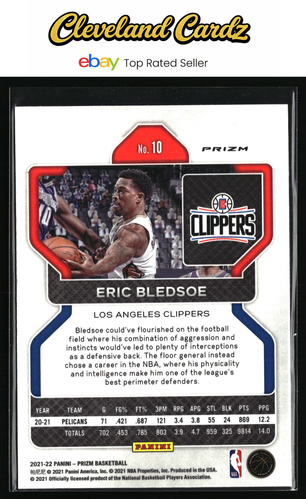2021-22 Panini Prizm #10 Eric Bledsoe Silver