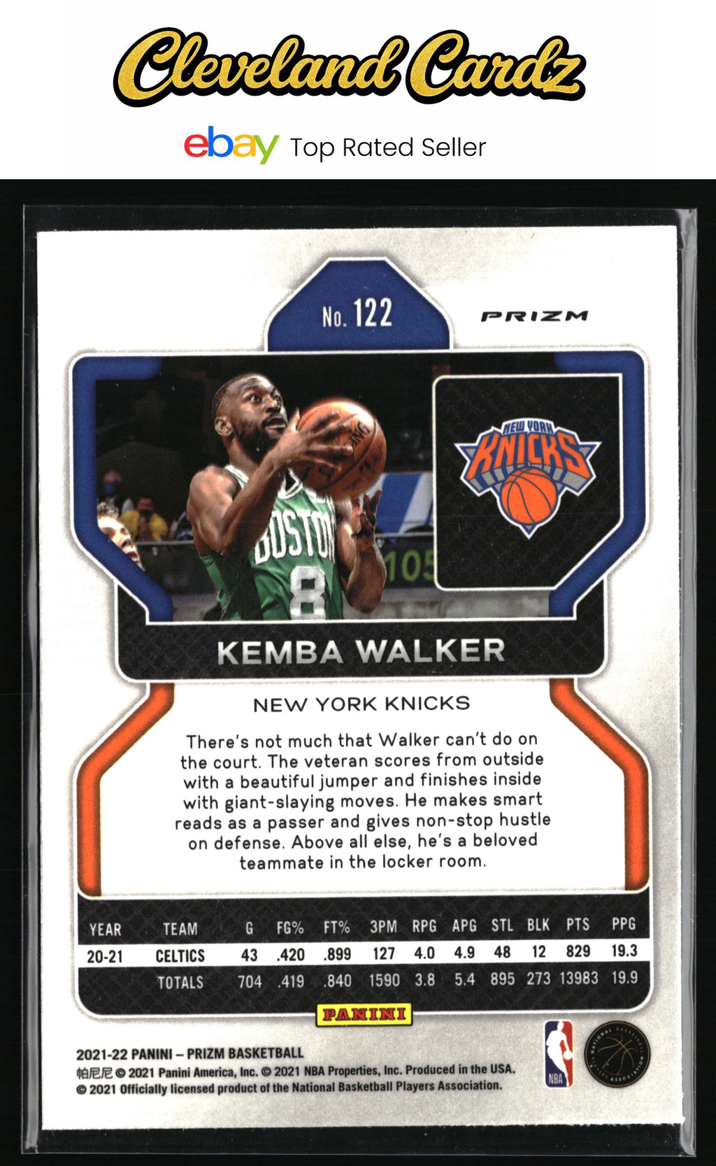 2020-21 Panini Prizm #122 Kemba Walker Hyper Prizms