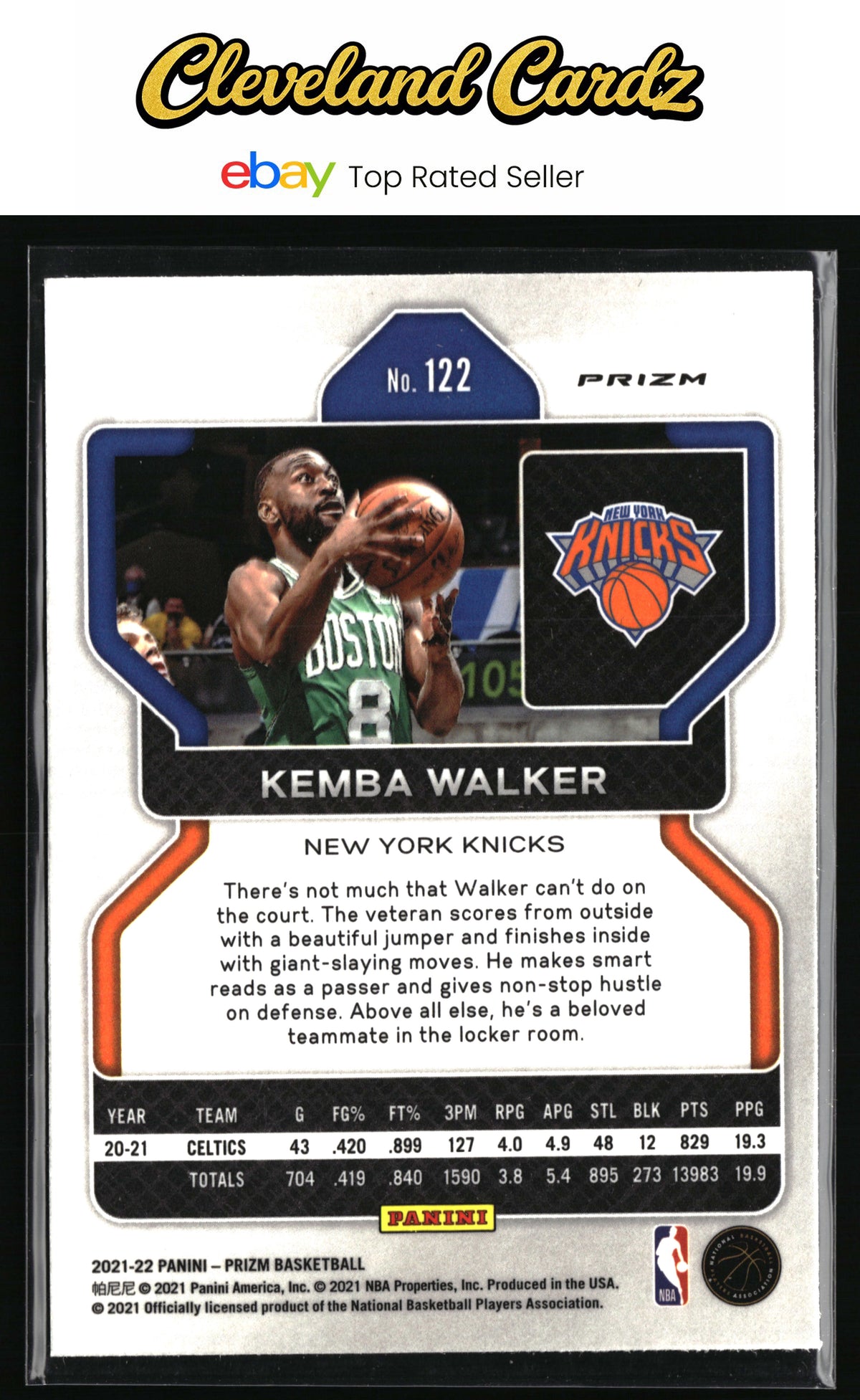 2020-21 Panini Prizm #122 Kemba Walker Hyper Prizms