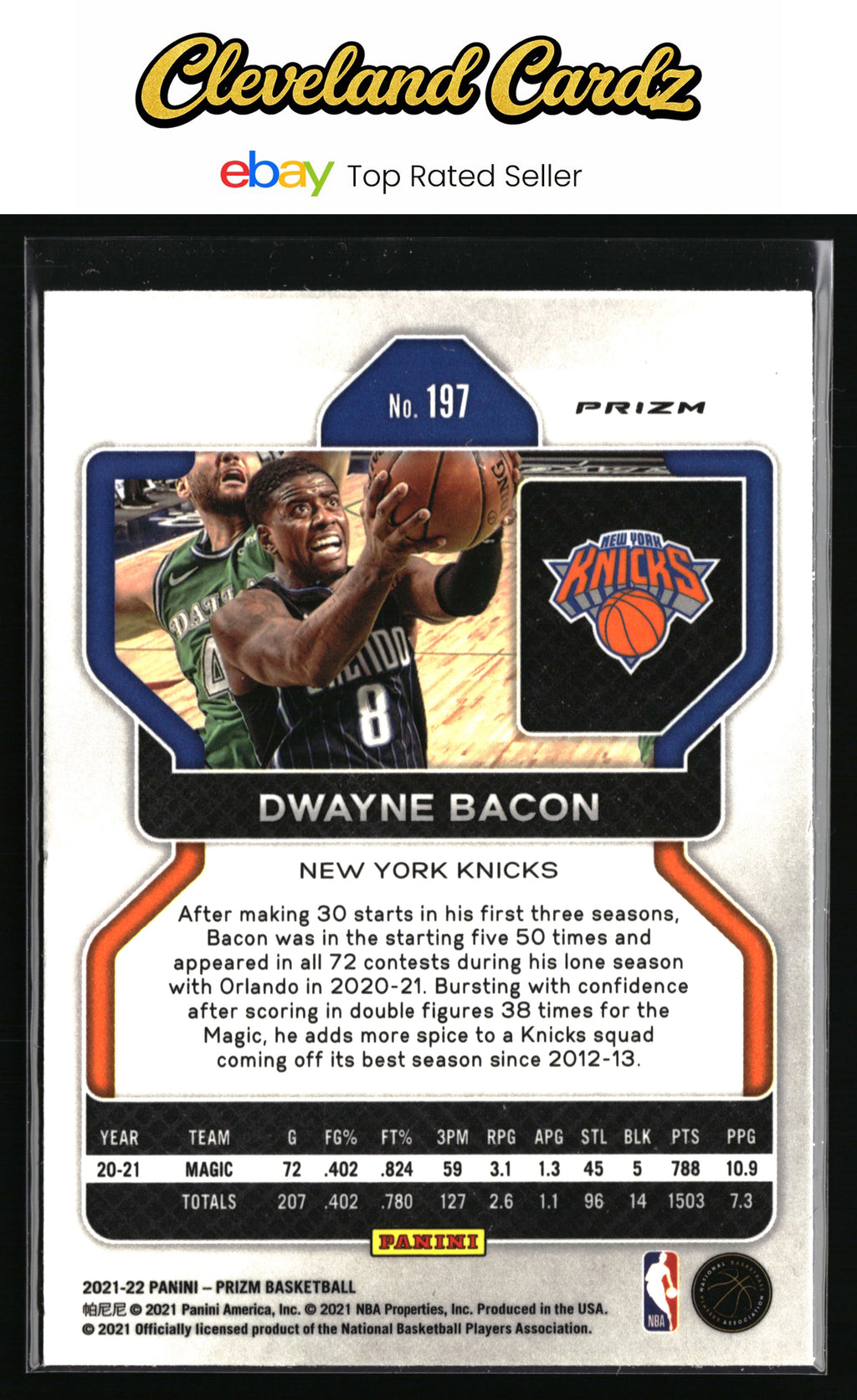 2021-22 Panini Prizm #197 Dwayne Bacon Ruby Wave