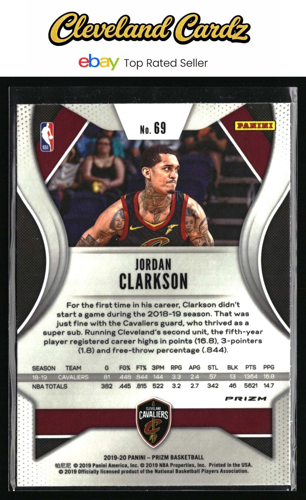2019-20 Panini Prizm #69 Jordan Clarkson Prizms Silver