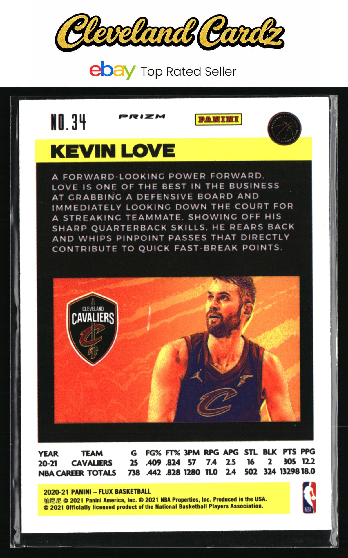 2020-21 Panini Flux #34 Kevin Love Pulsar