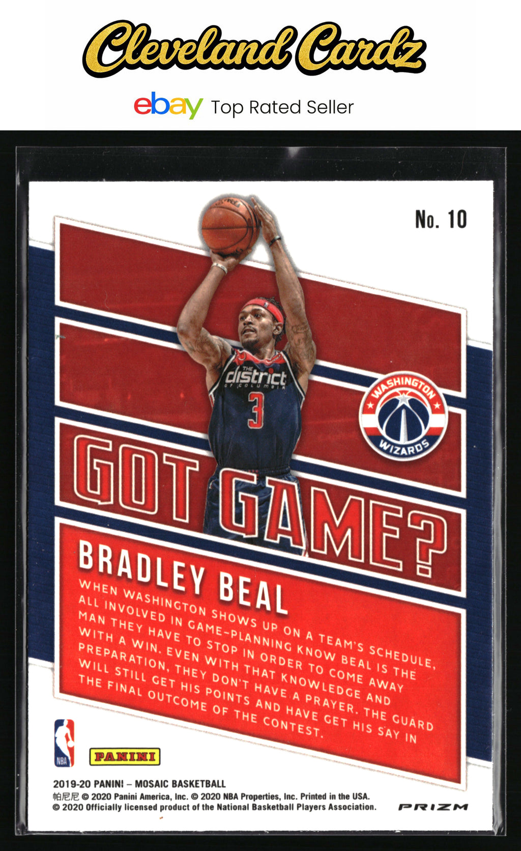 2019-20 Panini Mosaic #10 Bradley Beal Got Game? Green