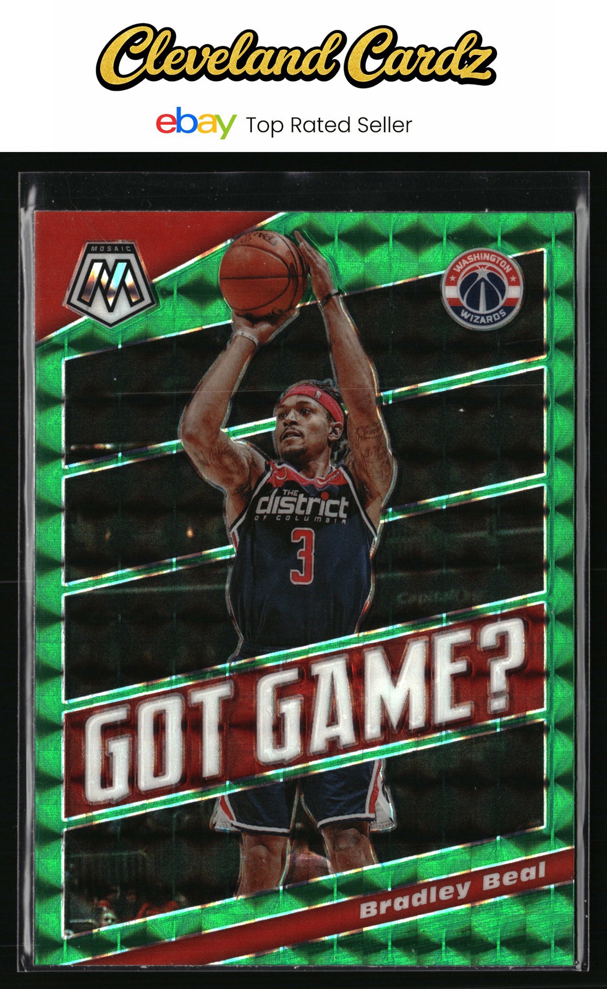 2019-20 Panini Mosaic #10 Bradley Beal Got Game? Green