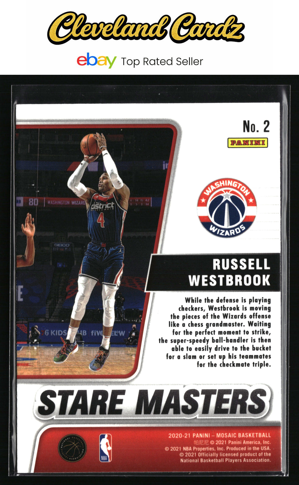 2020-21 Panini Mosaic #2 Russell Westbrook Stare Masters