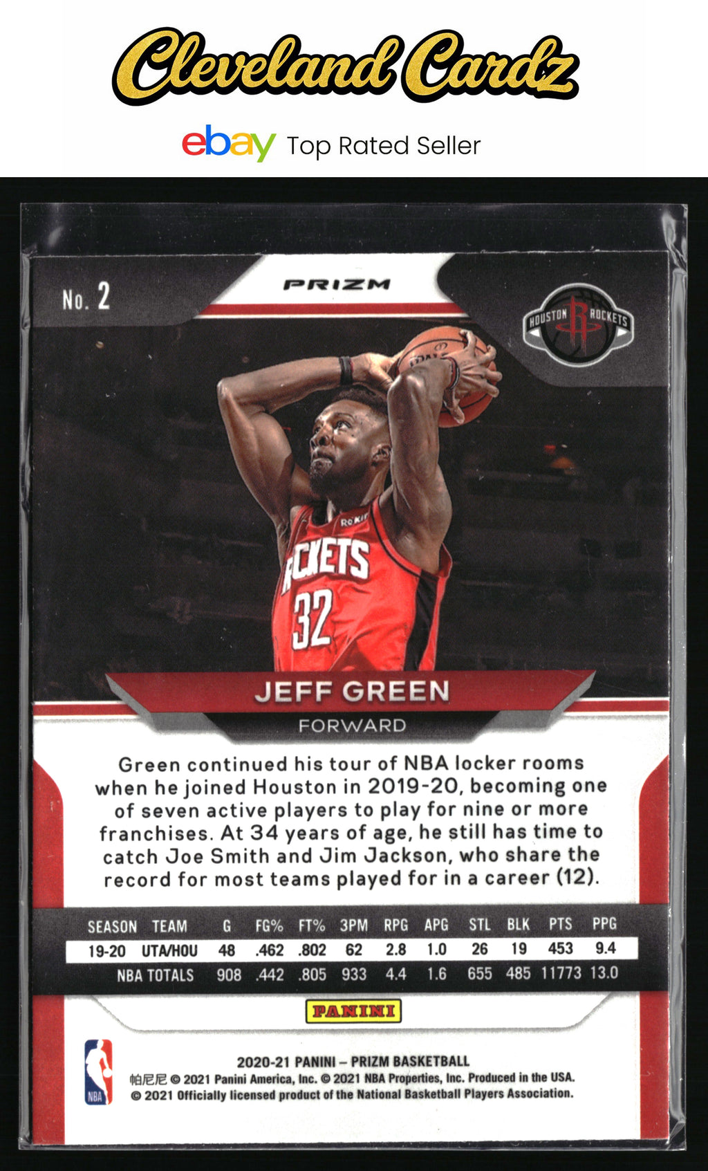2020-21 Panini Prizm #2 Jeff Green Hyper Prizms