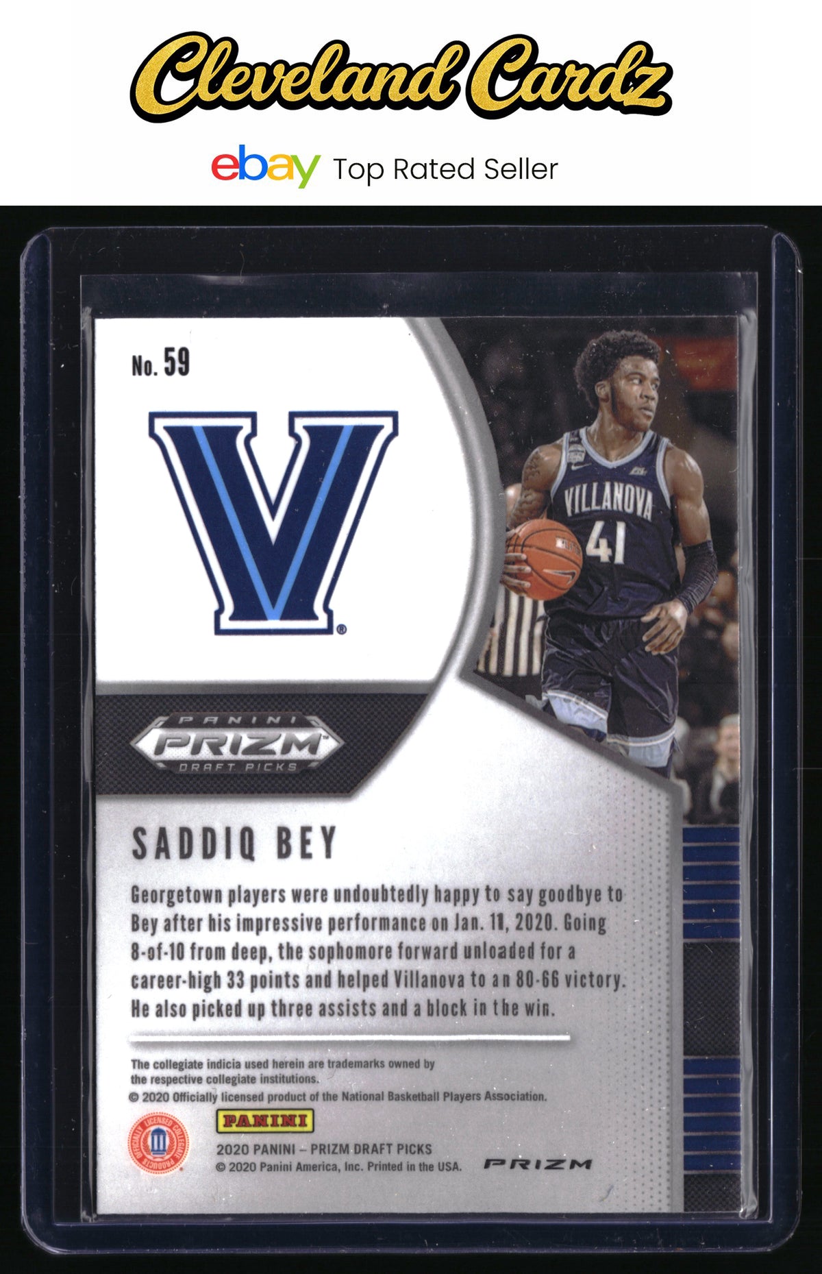2020 Panini Prizm Draft Picks Collegiate #59 Saddiq Bey Red White and Blue