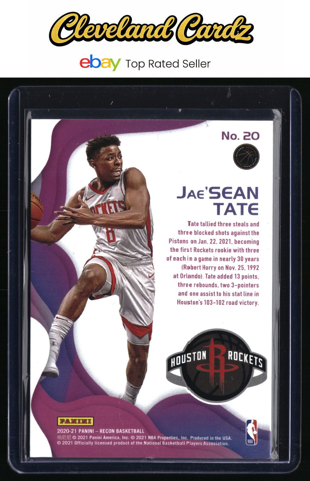 2020-21 Panini Recon #20 Jae'Sean Tate Rookie Recon
