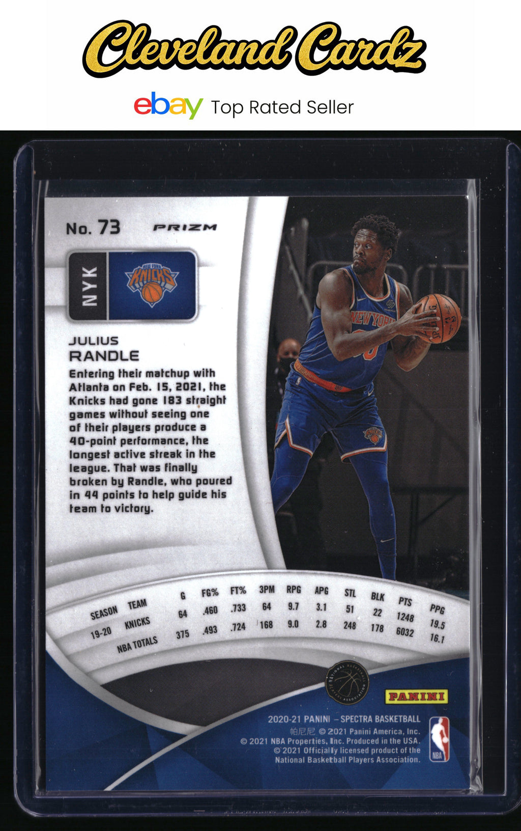 2020-21 Panini Spectra #73 Julius Randle Asia