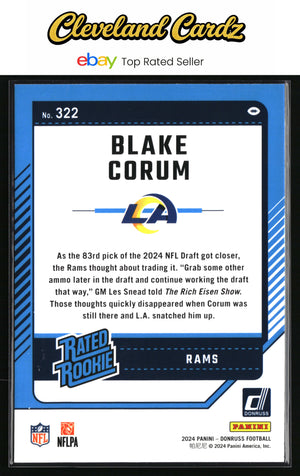 2024 Donruss #322 Blake Corum Press Proof Blue