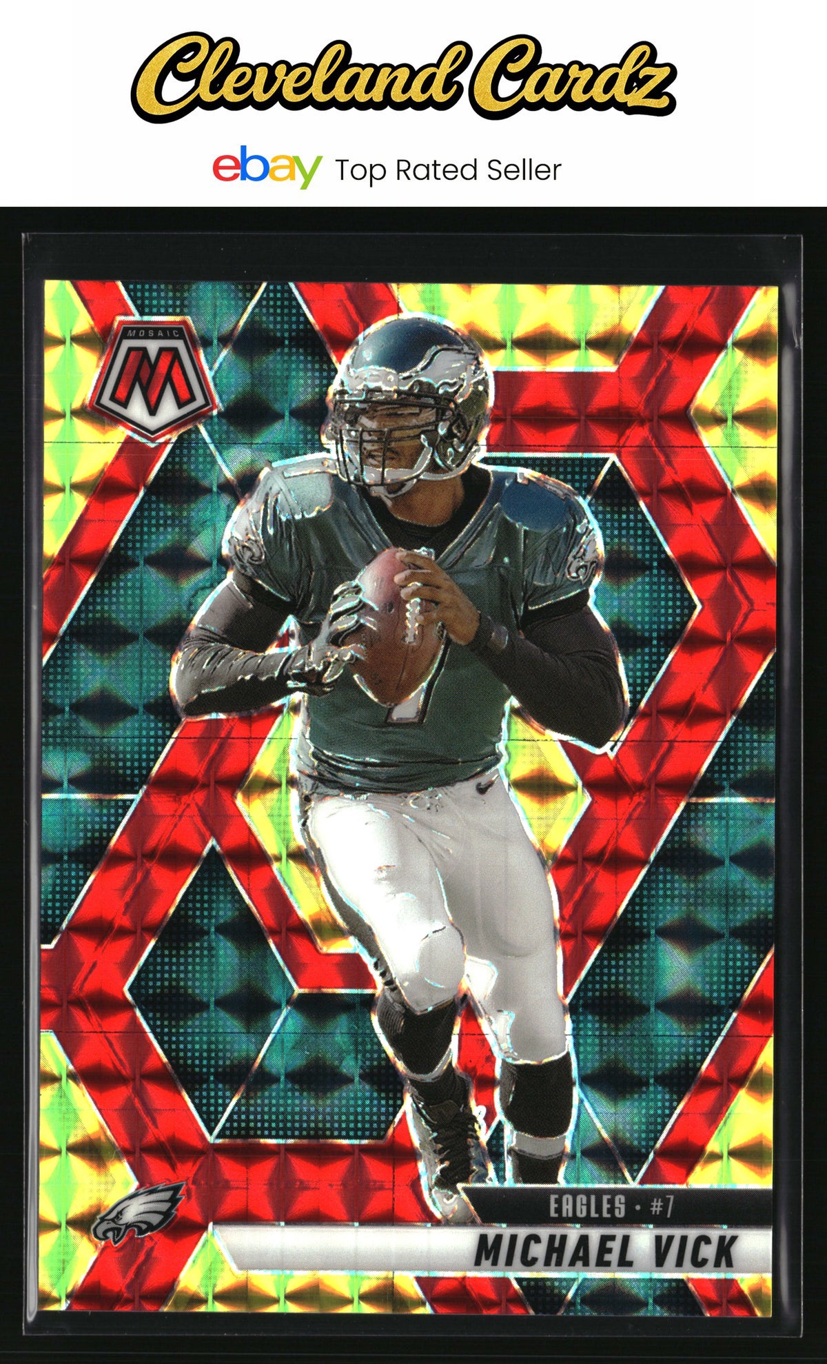 2025 Panini Mosaic #215 Michael Vick Mosaic Choice Red & Yellow #/89