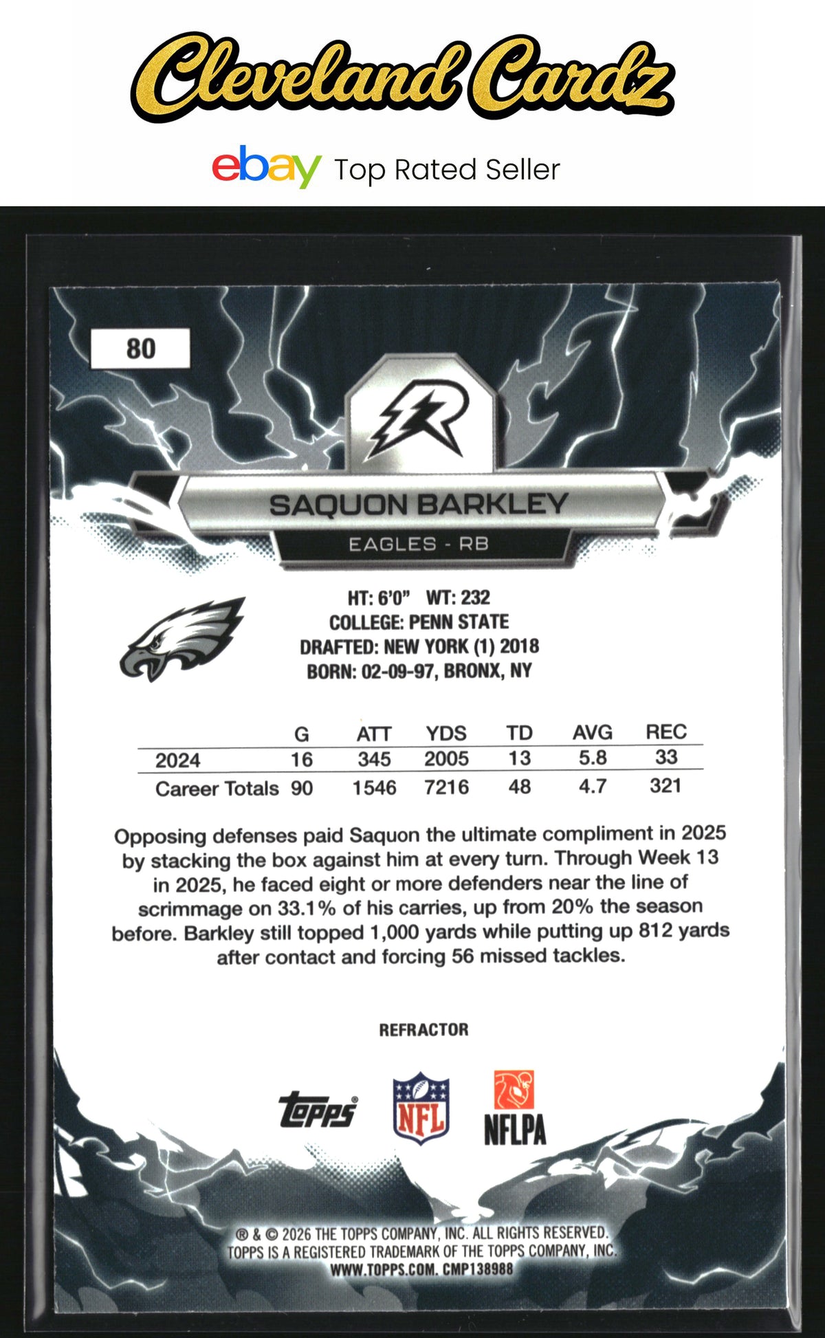 2025 Topps Resurgence #80 Saquon Barkley Refractor