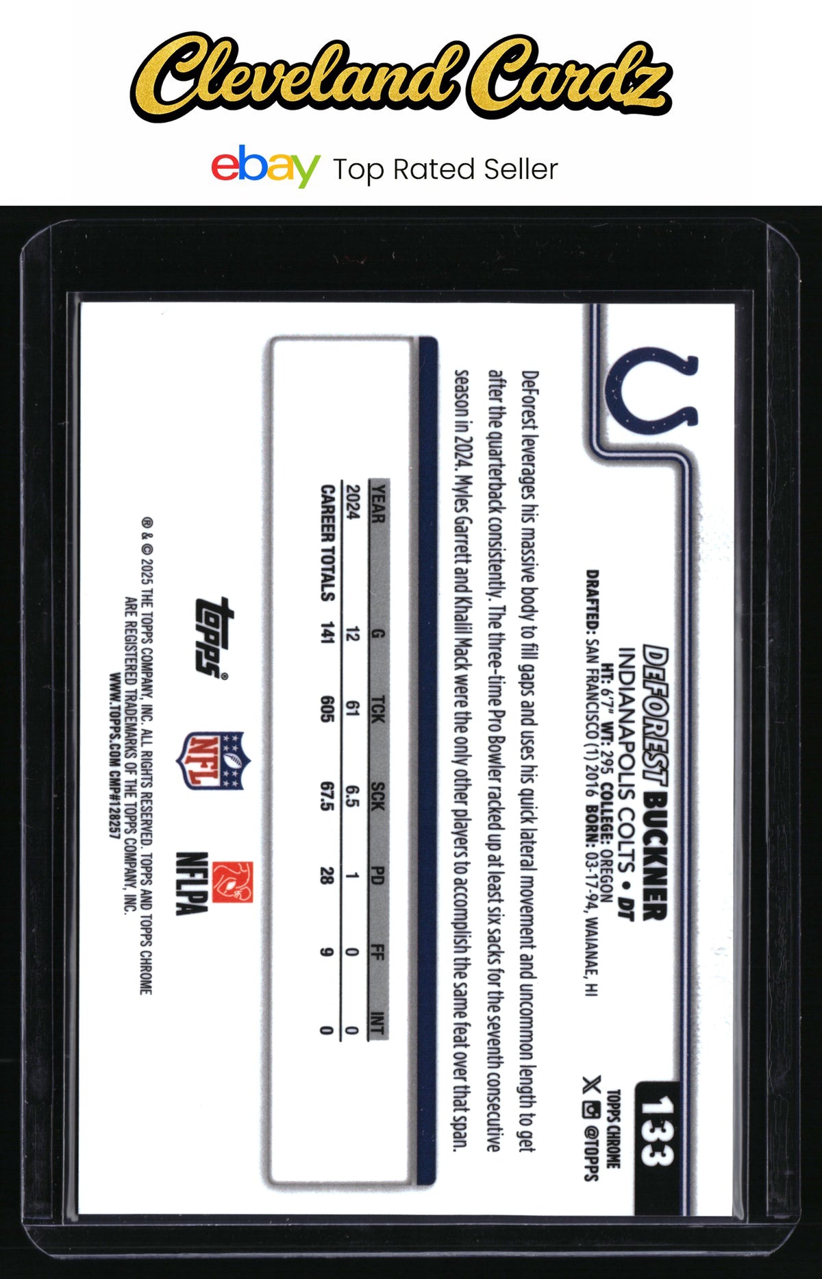 2025 Topps Chrome #133 DeForest Buckner Red Wave Refractor #/5