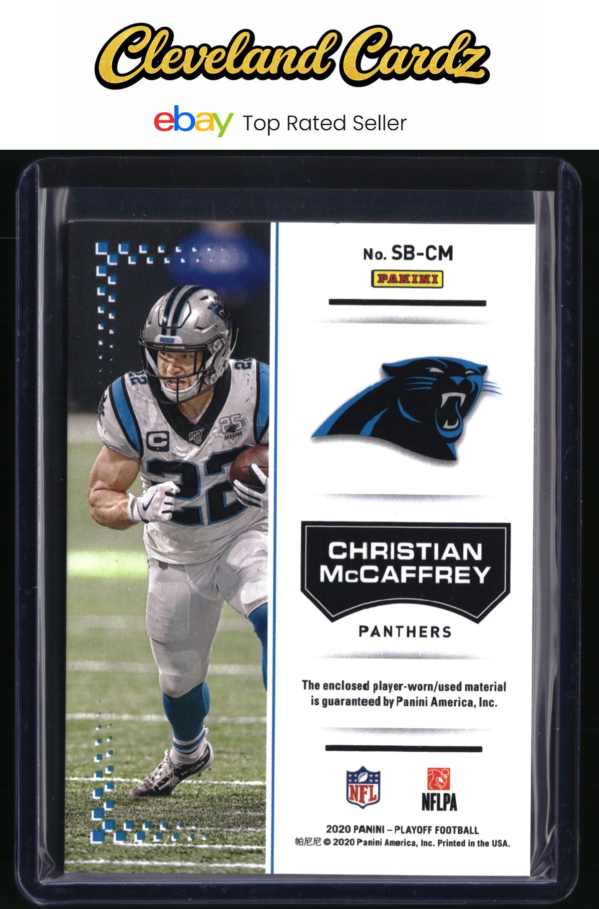 2020 Panini Playoff #SB-CM Christian McCaffrey Sundays Best Prime #/50