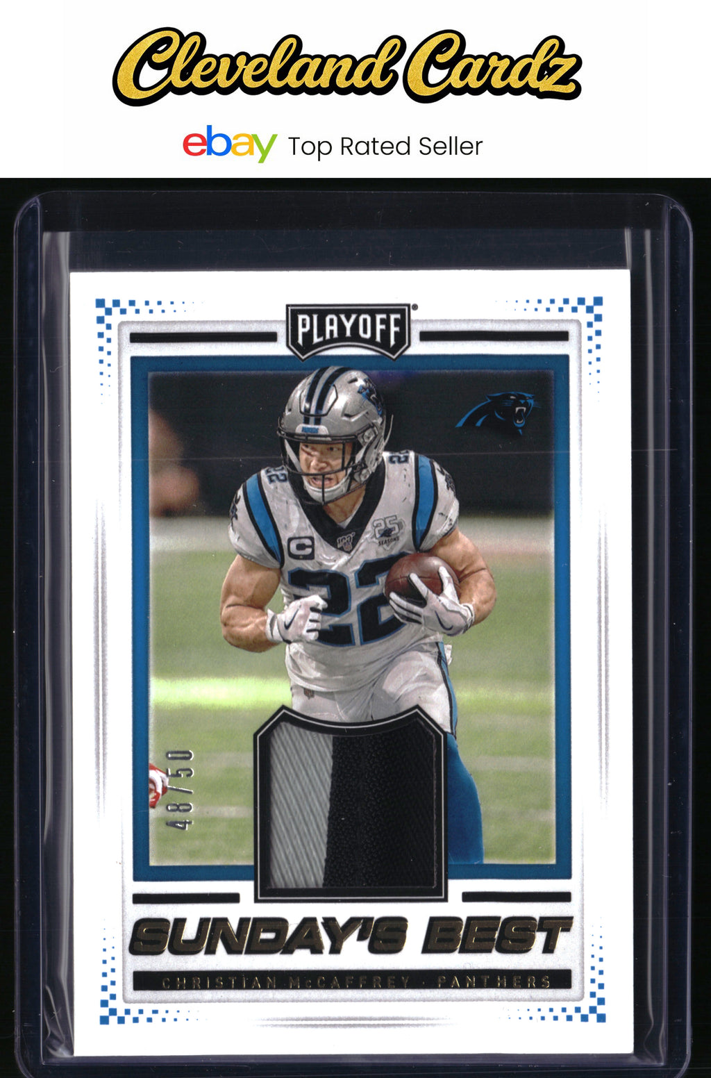 2020 Panini Playoff #SB-CM Christian McCaffrey Sundays Best Prime #/50