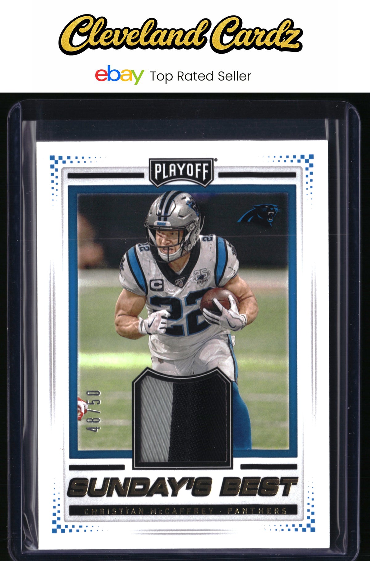 2020 Panini Playoff #SB-CM Christian McCaffrey Sundays Best Prime #/50