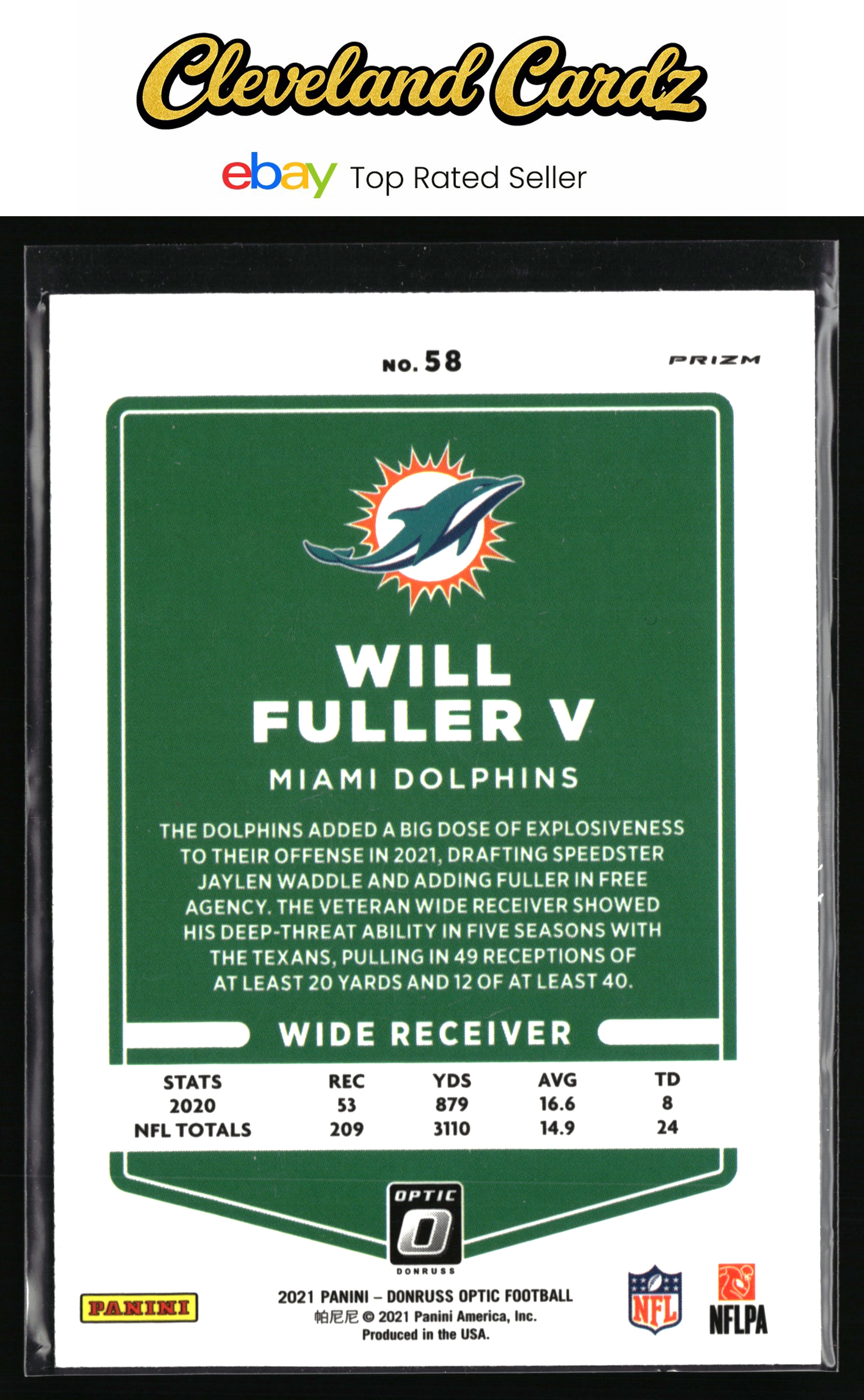 2021 Donruss Optic #58 Will Fuller V Stars