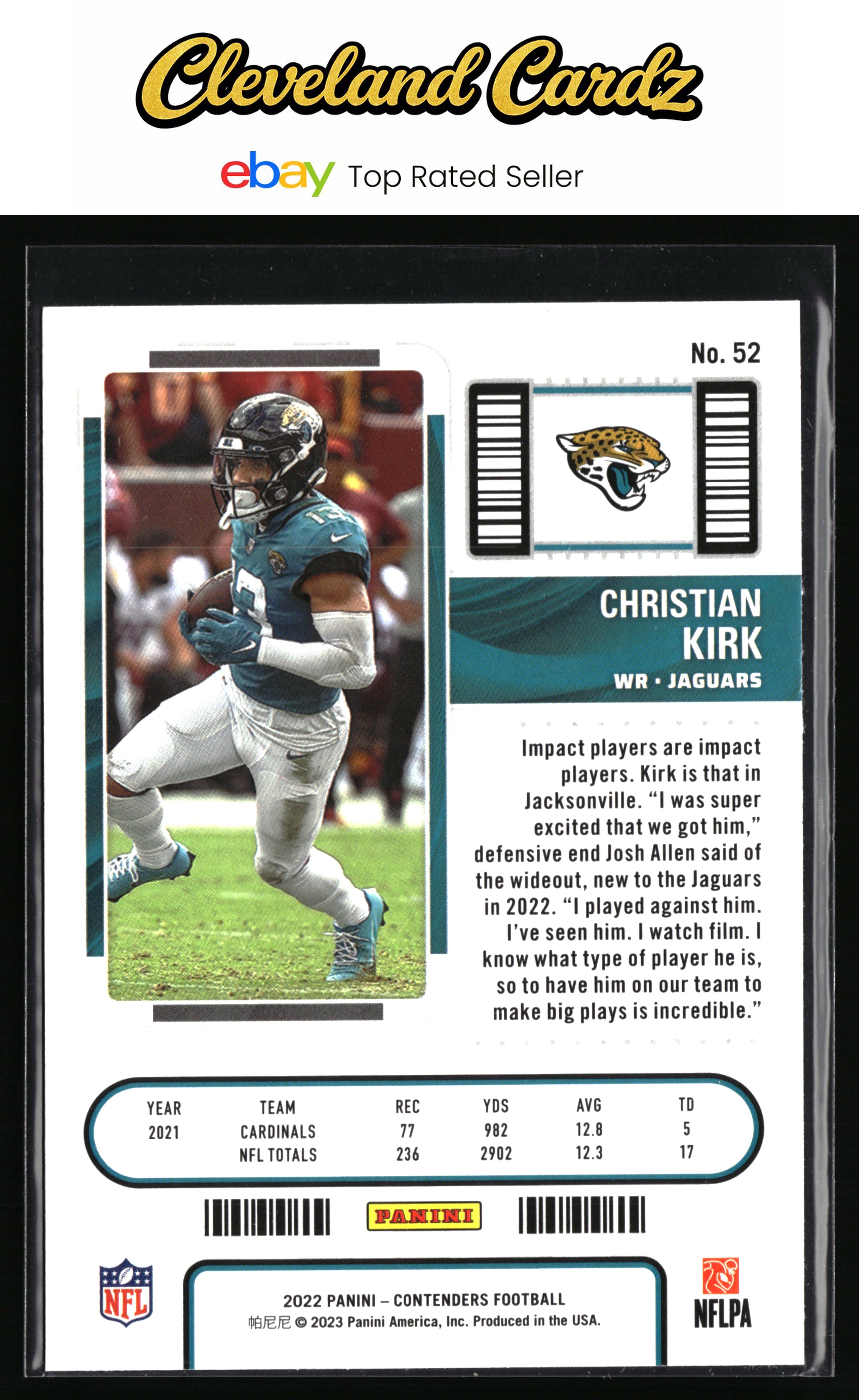 2022 Panini Contenders #52 Christian Kirk