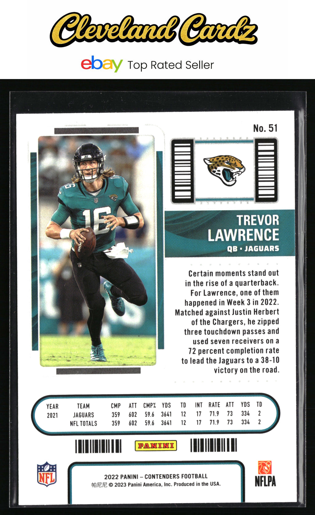 2022 Panini Contenders #51 Trevor Lawrence
