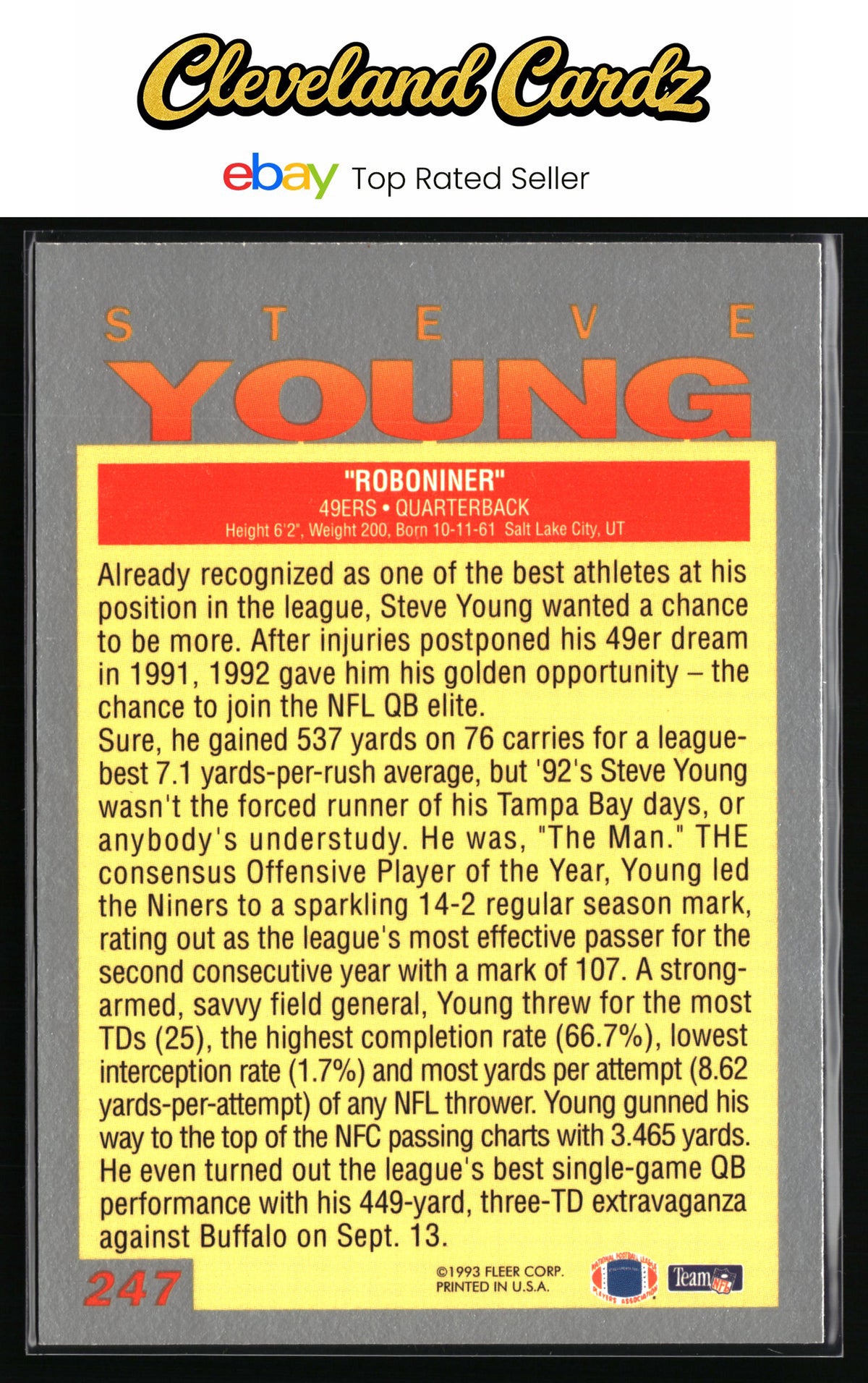 1993 Fleer #247 Steve Young