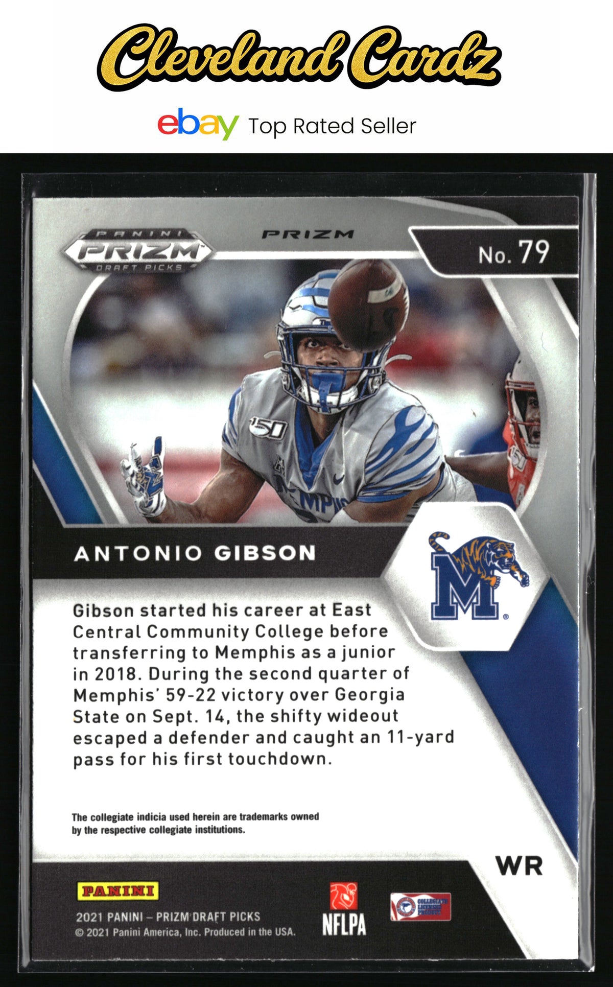 2021 Panini Prizm Draft Picks Collegiate #79 Antonio Gibson Green Wave