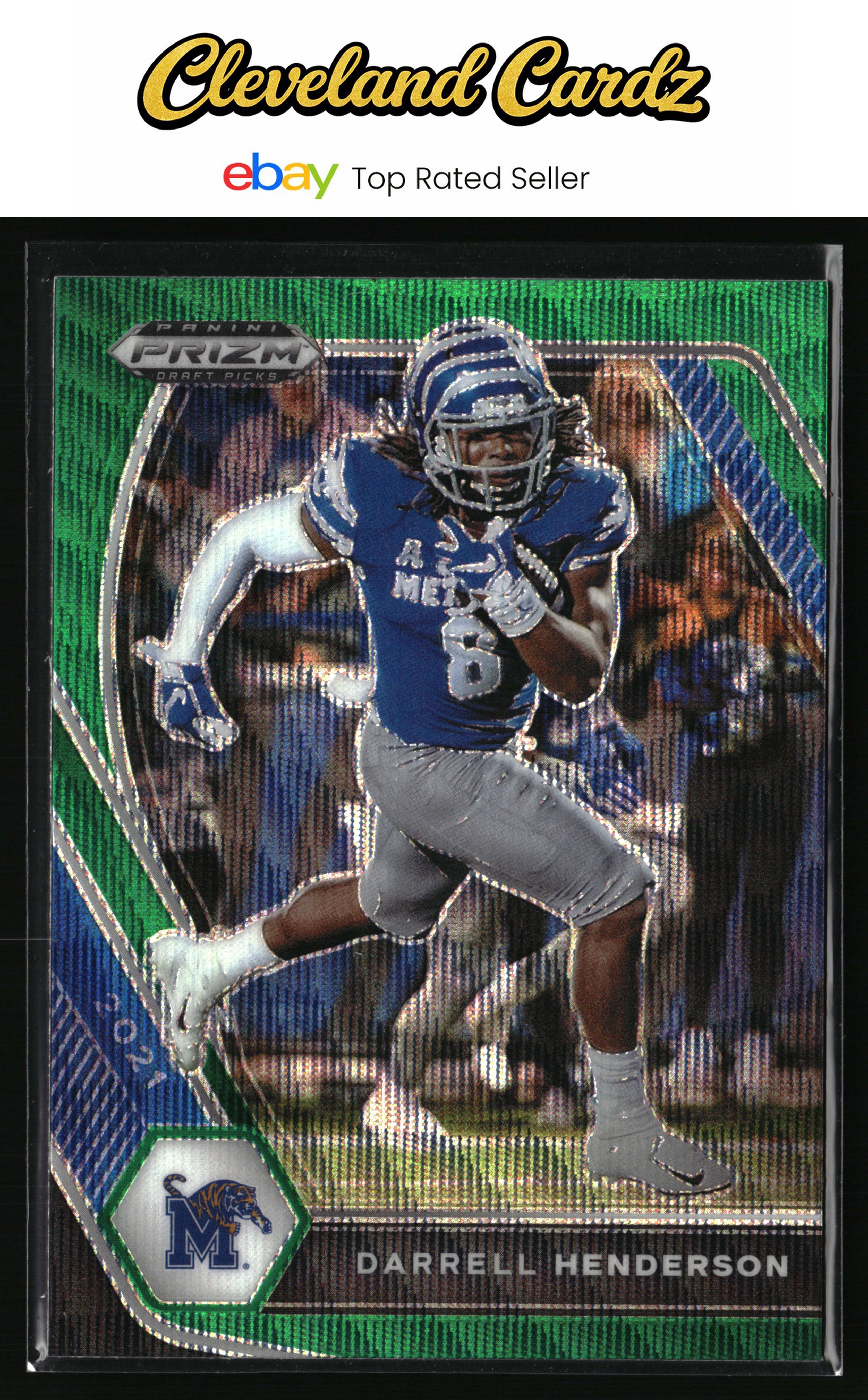 2021 Panini Prizm Draft Picks Collegiate #94 Darrell Henderson Green Wave