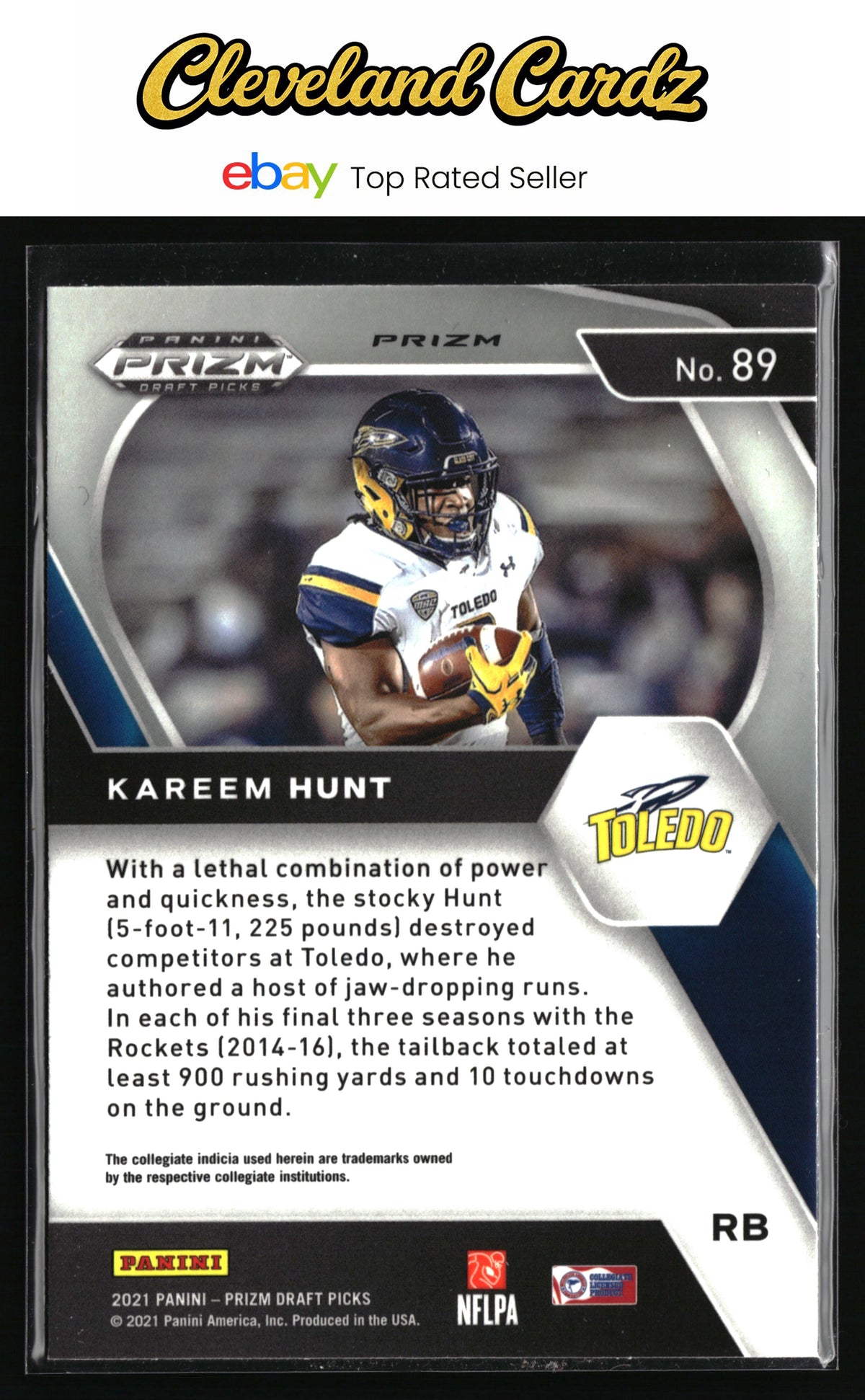 2021 Panini Prizm Draft Picks Collegiate #89 Kareem Hunt Green Wave