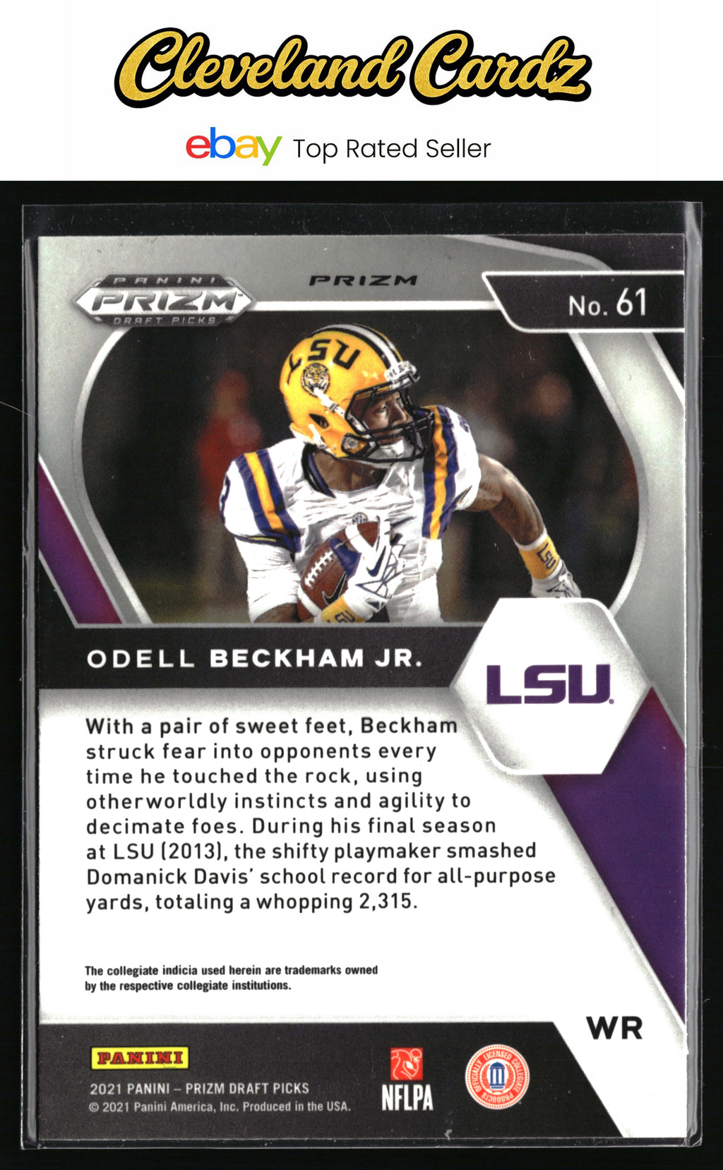 2021 Panini Prizm Draft Picks Collegiate #61 Odell Beckham Jr. Green