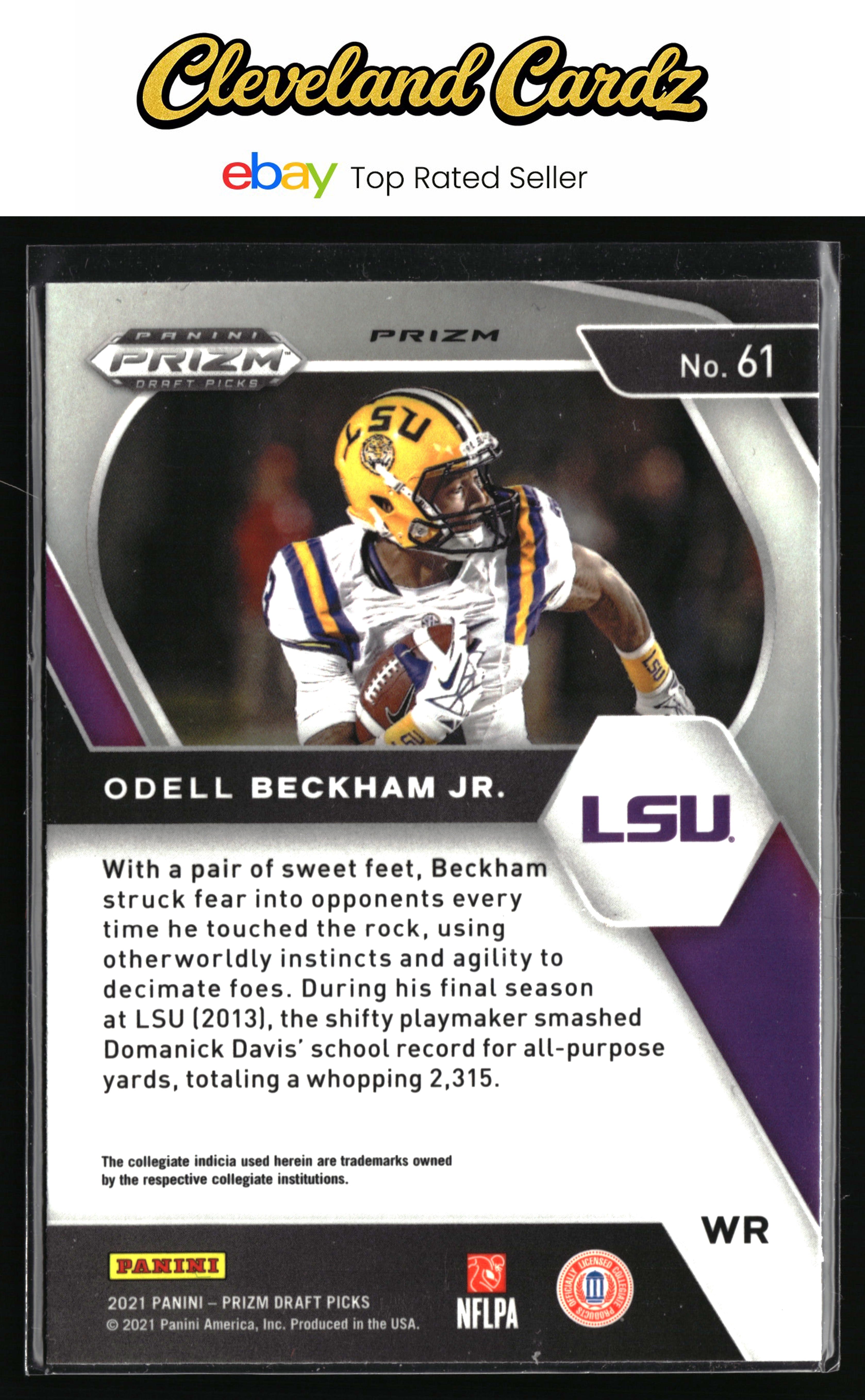 2021 Panini Prizm Draft Picks Collegiate #61 Odell Beckham Jr. Green