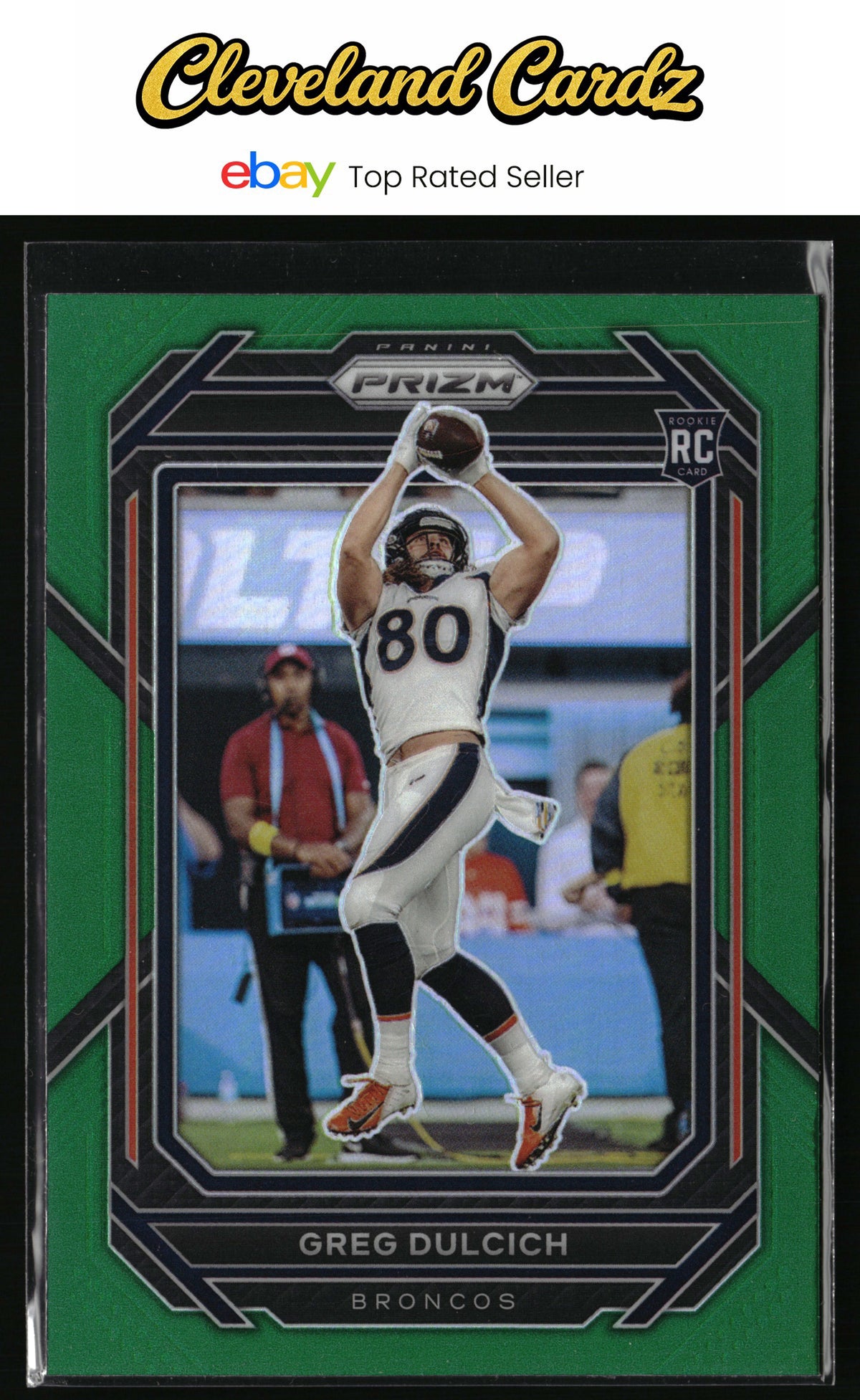 2022 Panini Prizm #360 Greg Dulcich Green