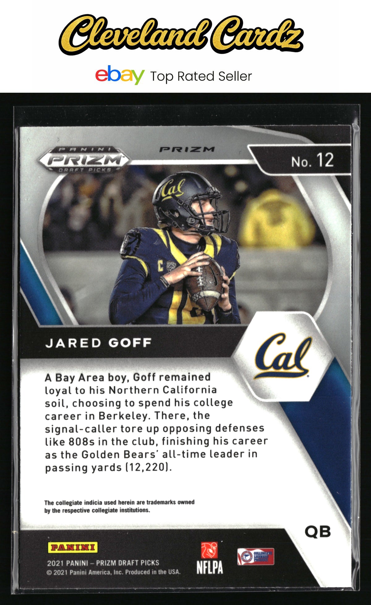 2021 Panini Prizm Draft Picks Collegiate #12 Jared Goff Green Wave