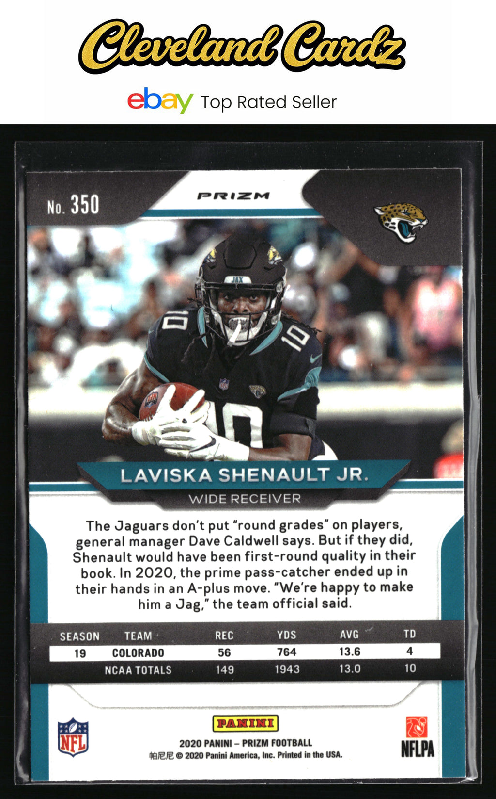 2020 Panini Prizm #350 Laviska Shenault Jr. Prizm Lazer