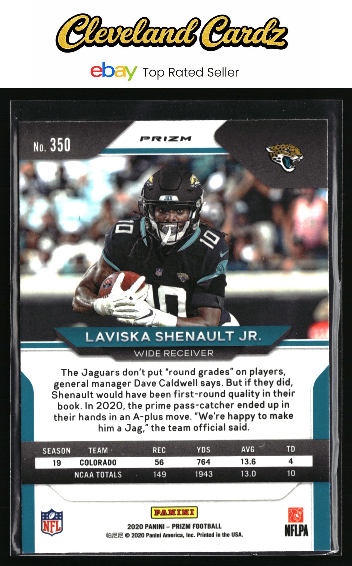 2020 Panini Prizm #350 Laviska Shenault Jr. Prizm Lazer