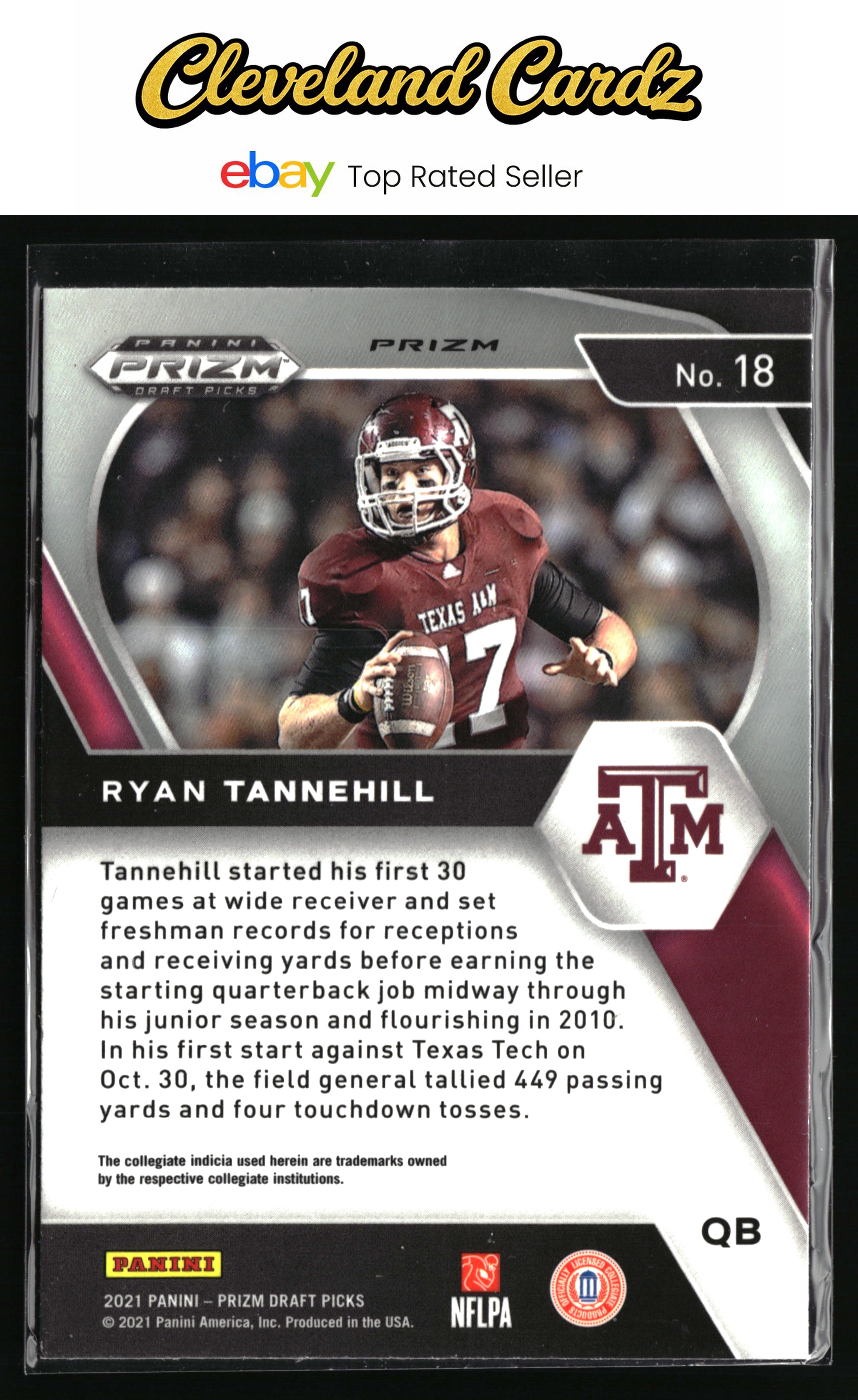 2021 Panini Prizm Draft Picks Collegiate #18 Ryan Tannehill Green Wave