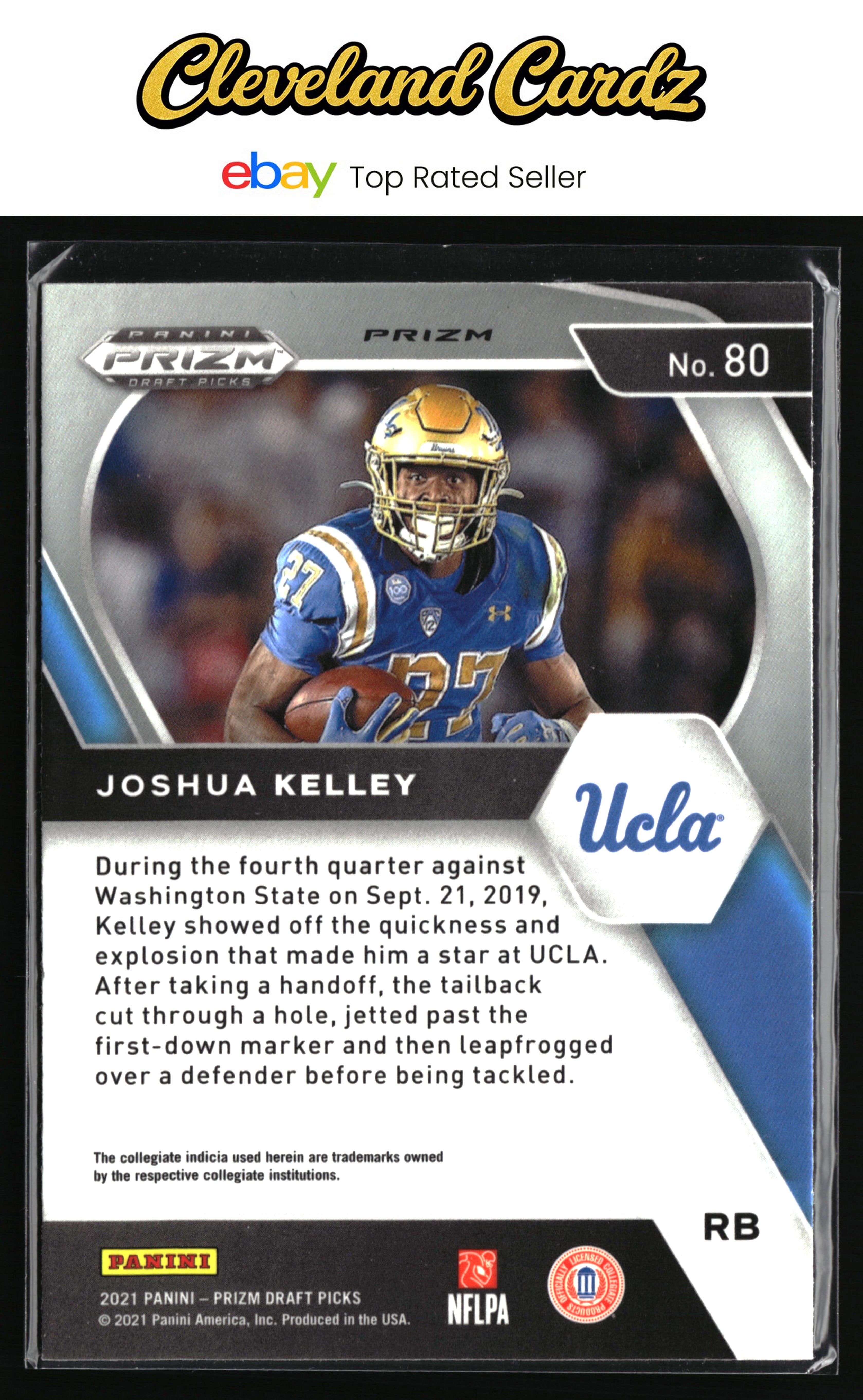 2021 Panini Prizm Draft Picks Collegiate #80 Joshua Kelley Ruby Wave