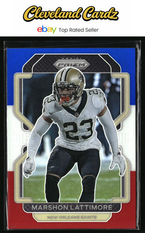 2021 Panini Prizm #308 Marshon Lattimore Red White and Blue