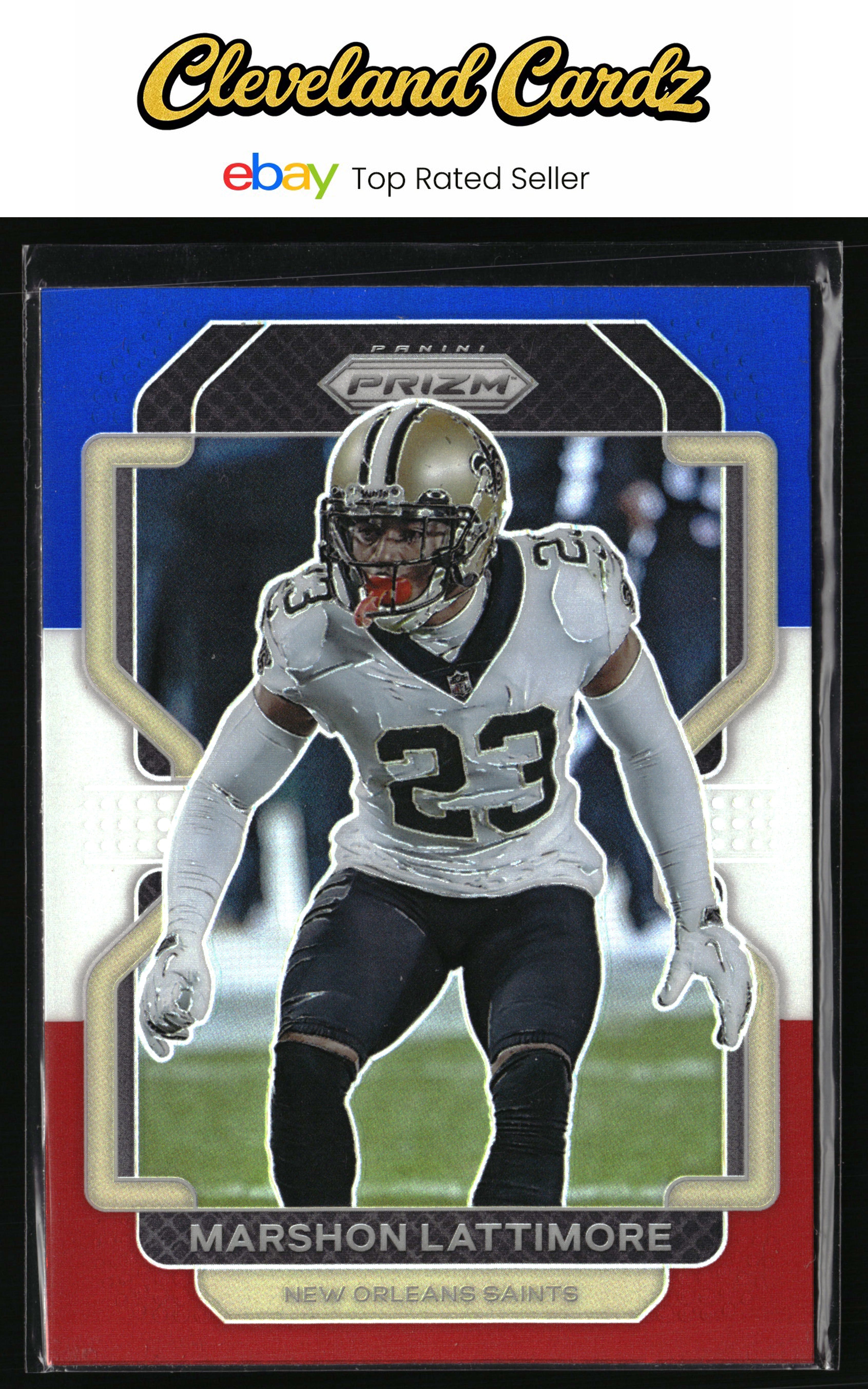 2021 Panini Prizm #308 Marshon Lattimore Red White and Blue