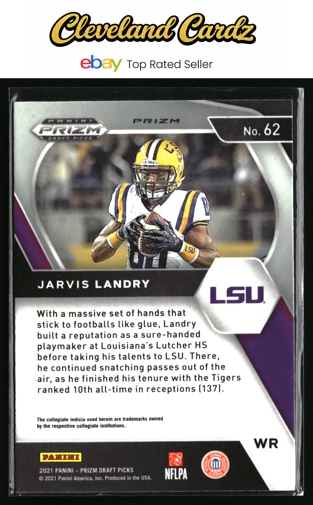 2021 Panini Prizm Draft Picks Collegiate #62 Jarvis Landry Green