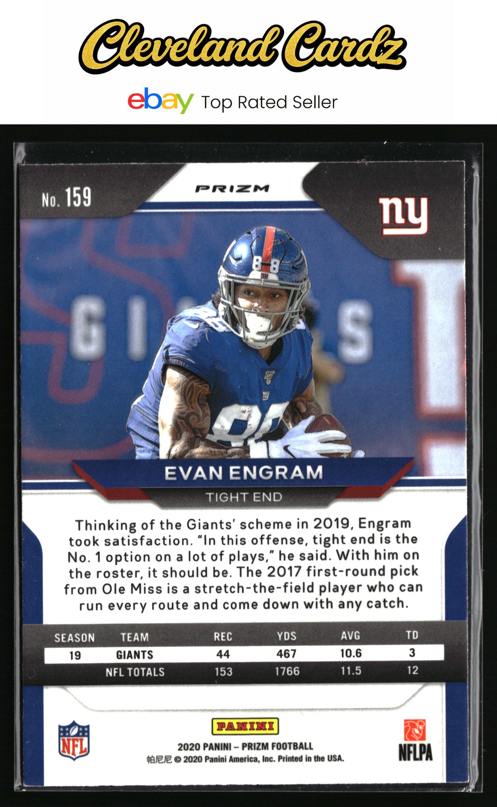 2020 Panini Prizm #159 Evan Engram Prizm Red Ice